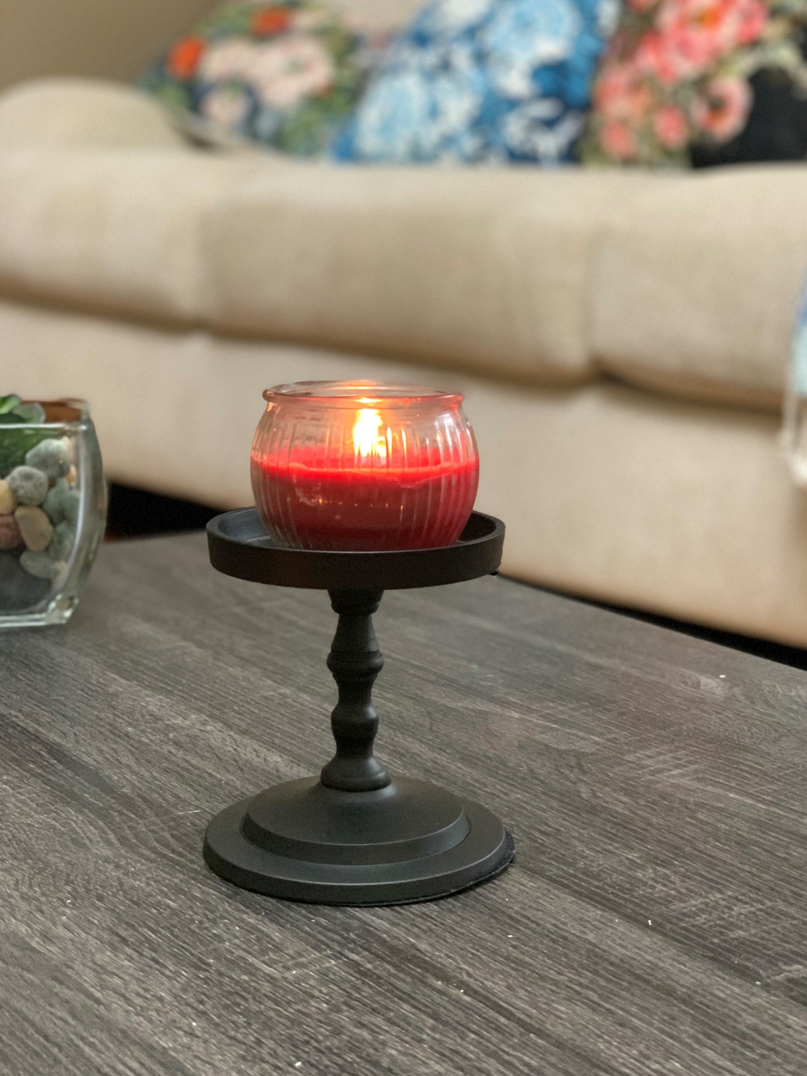Vibhsa Pillar Candle Holder - Matte Black (4.5