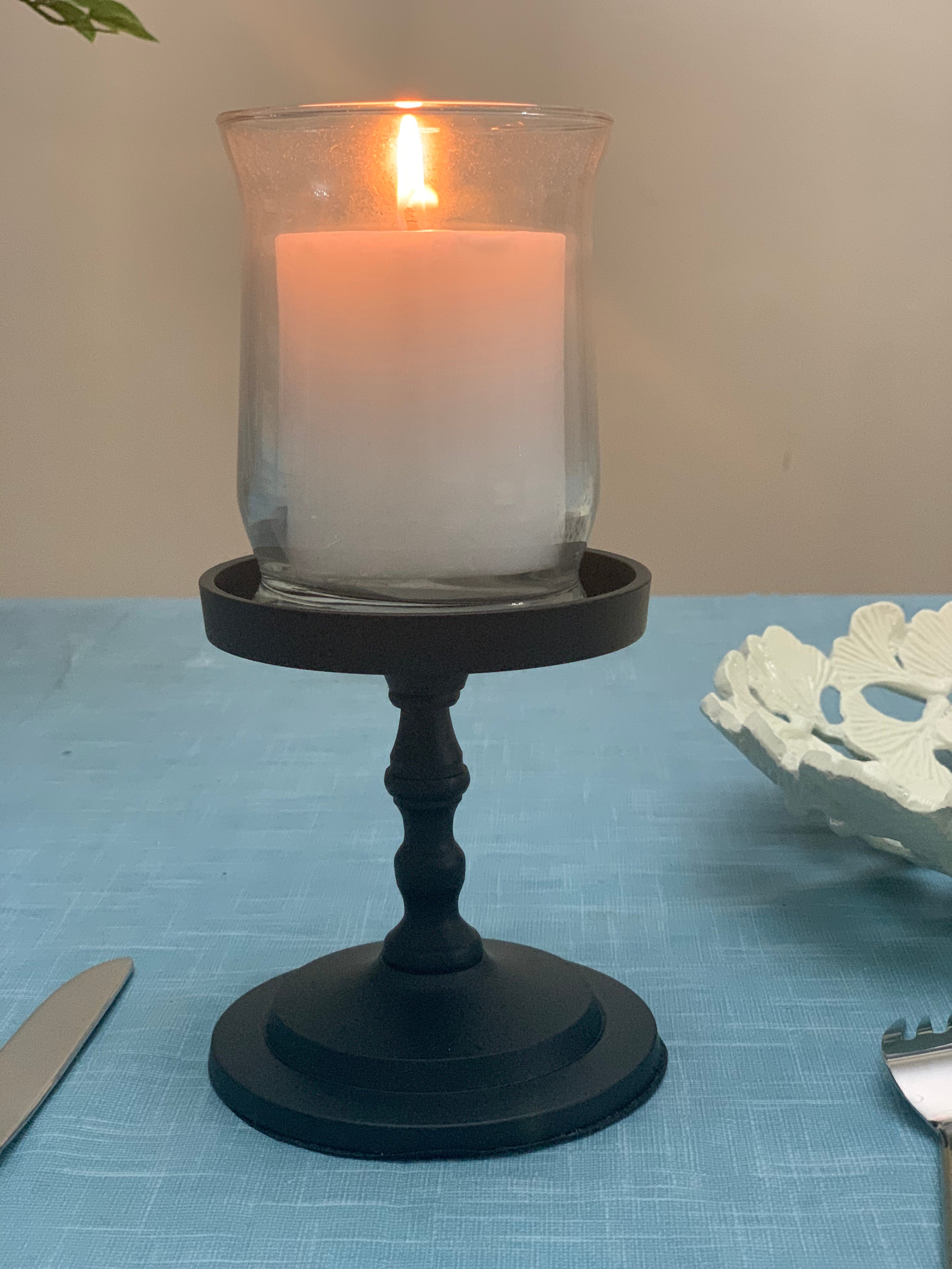 Vibhsa Pillar Candle Holder - Matte Black (4.5