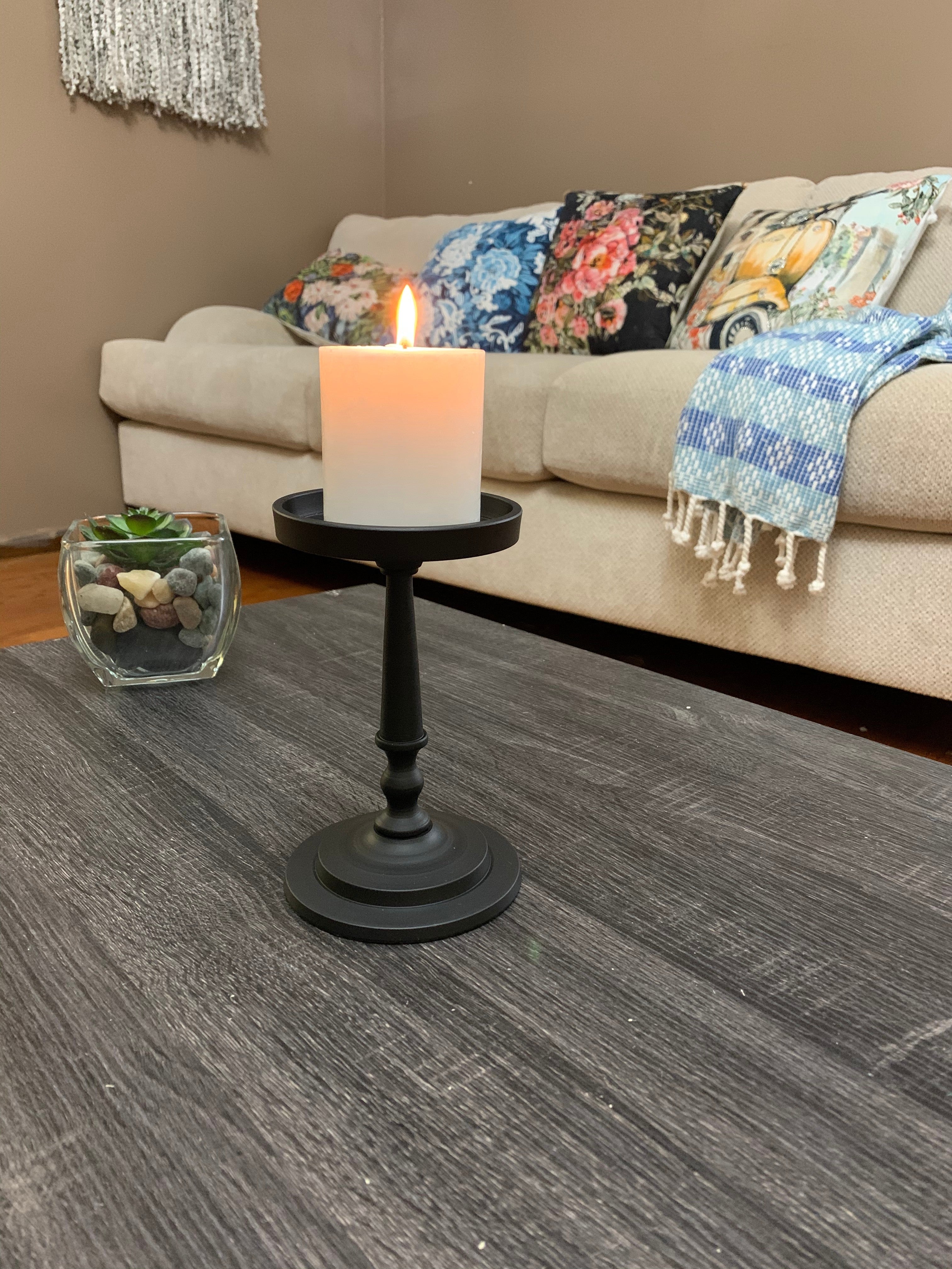 Vibhsa Pillar Candle Holder - Matte Black (7