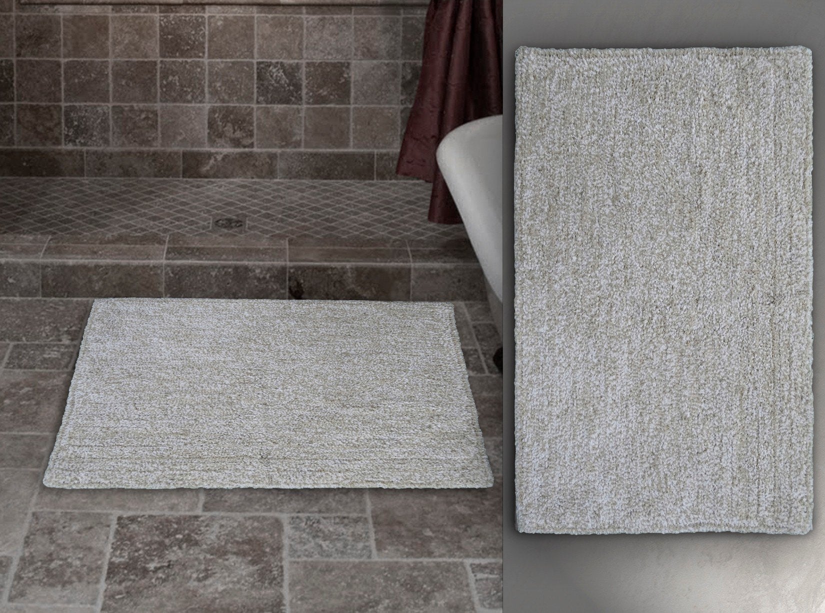 CHICOS HOME Ivory & White Color Plain Bath Rug 20
