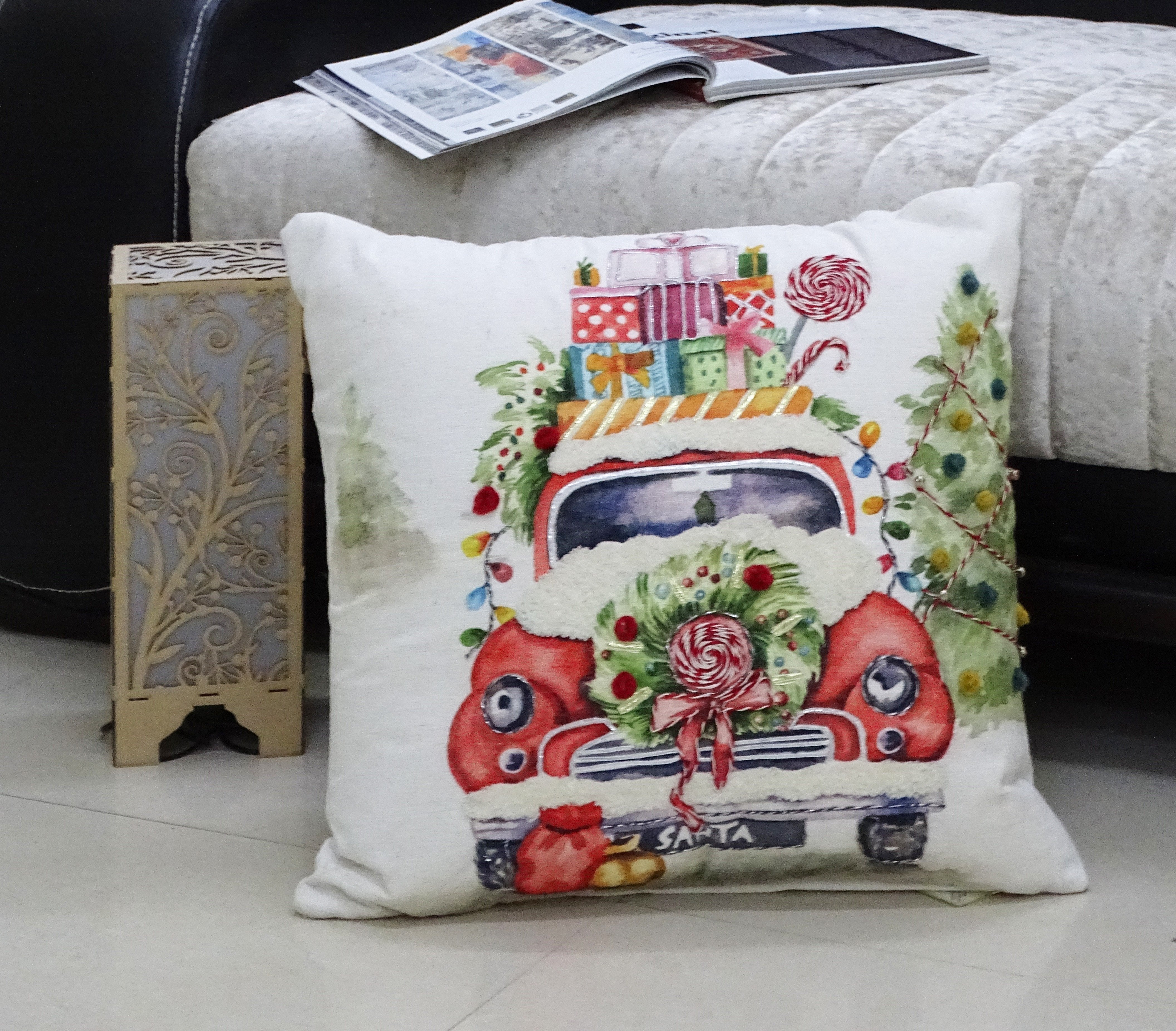 Christmas Embroidered Throw Pillow 20