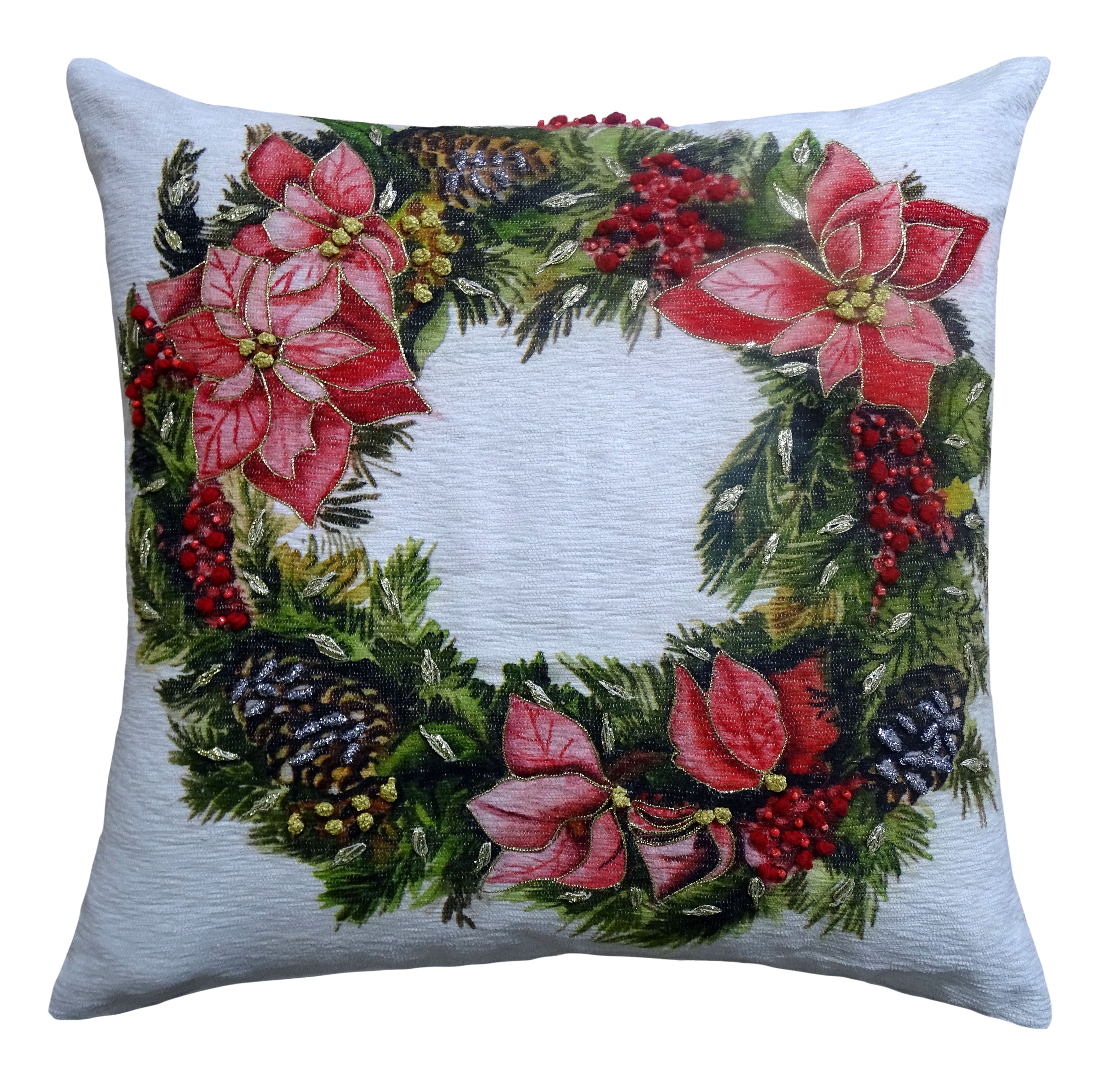 Christmas Wreath Decorative Throw Pillow 20