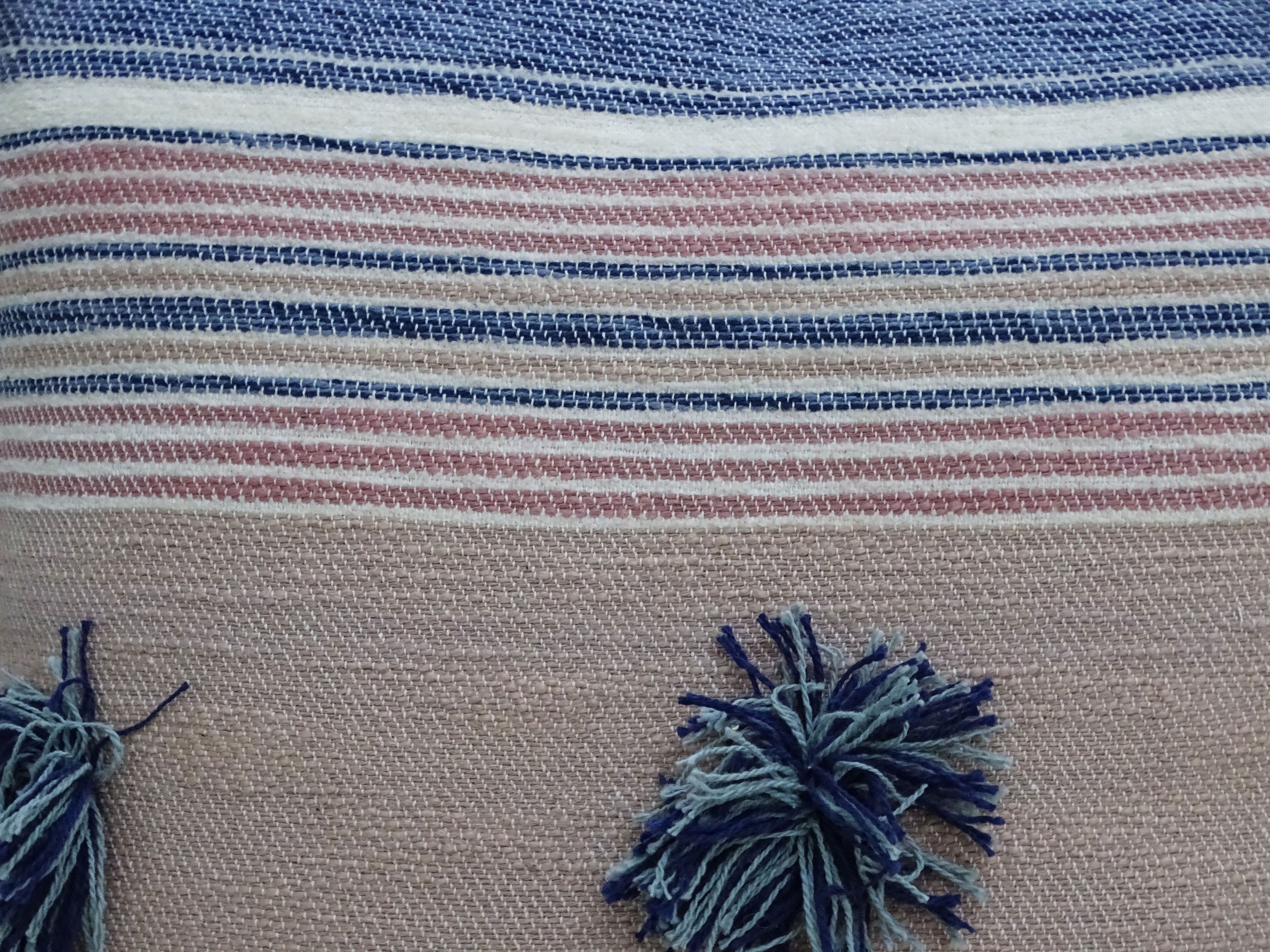 Throw Pillow with Tassels and Pom-Poms 20
