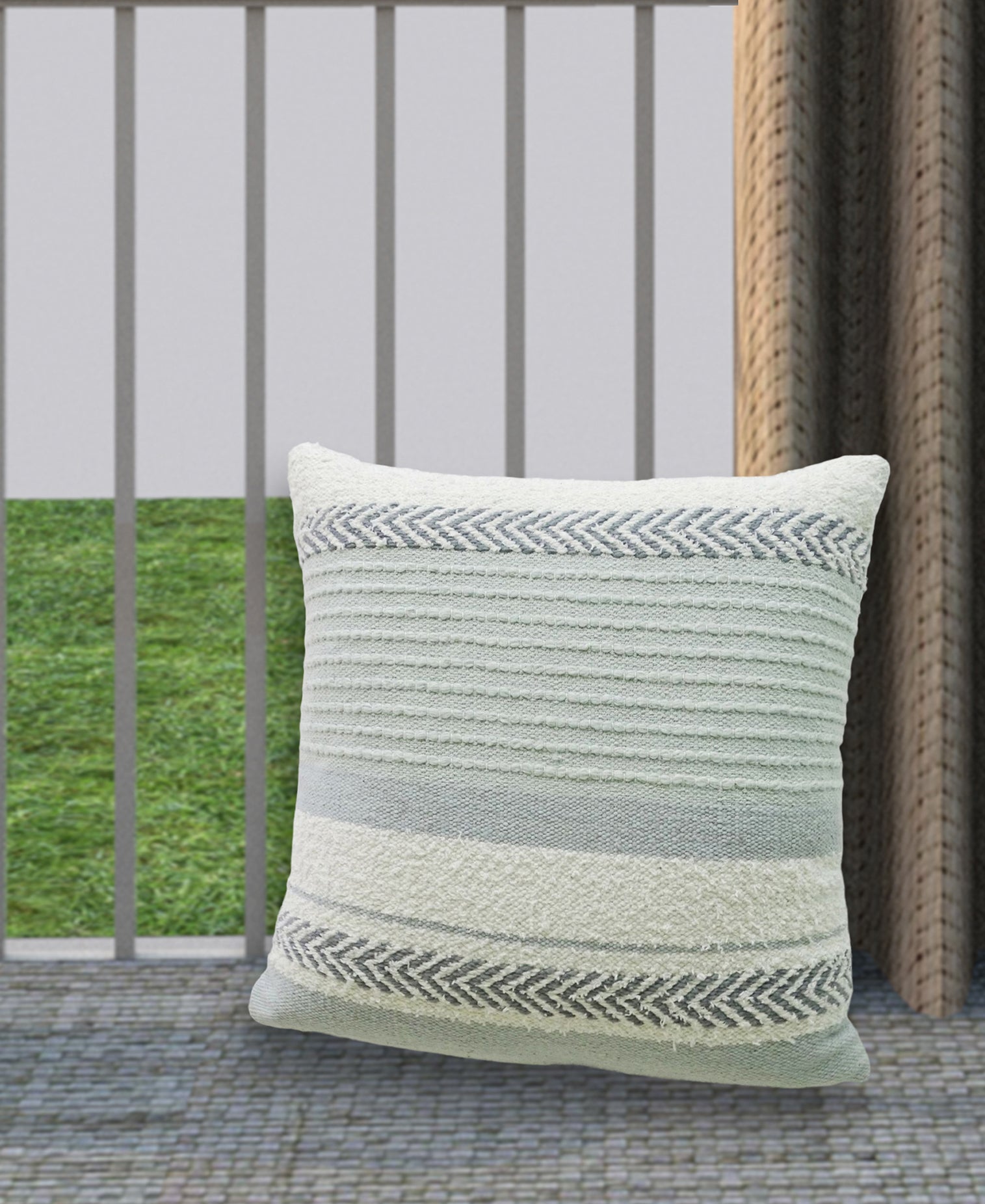 Handloom Woven Striped Decorative Pillow 20