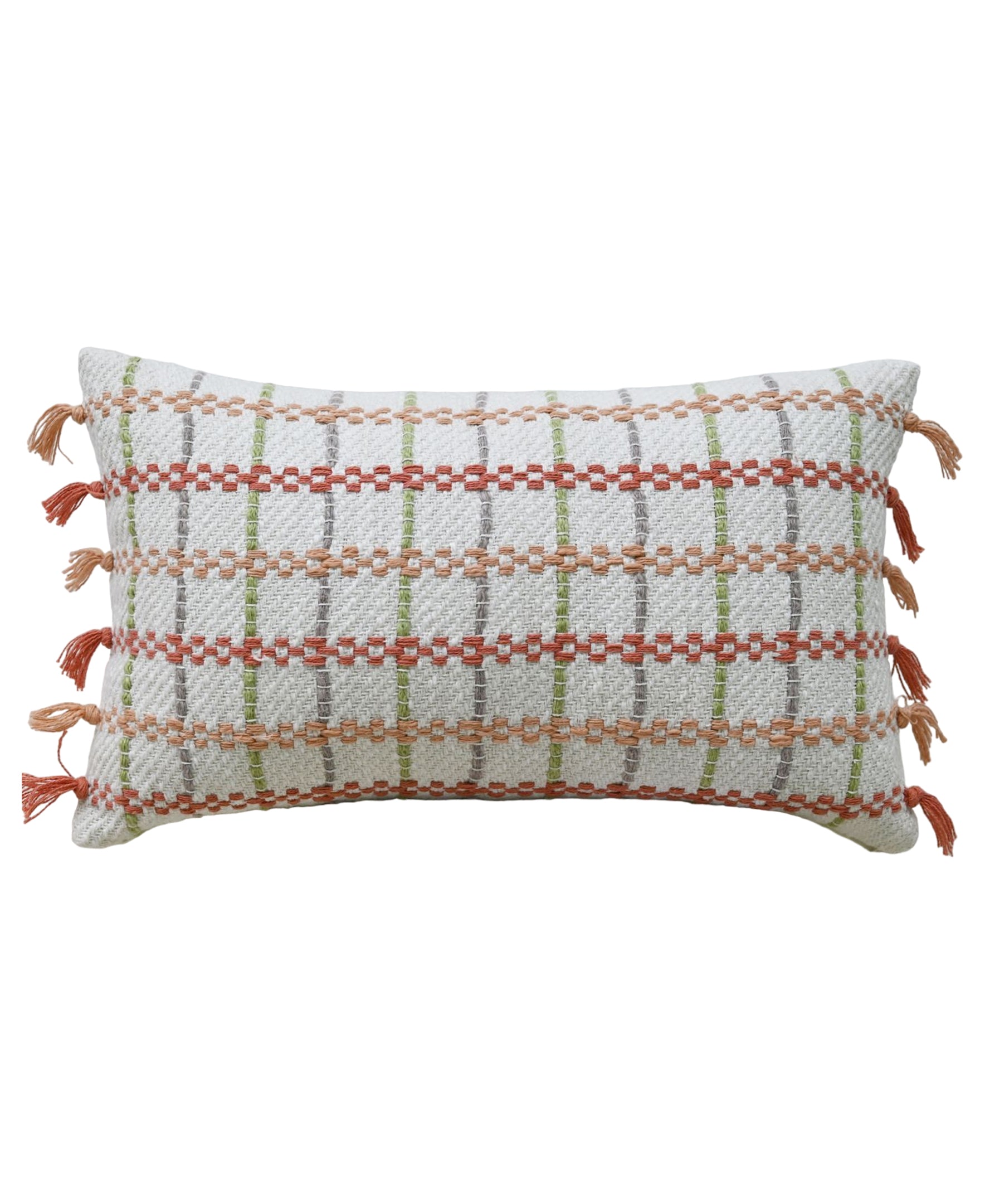 Handwoven Knotted Edging Decorative Throw Pillow, 14