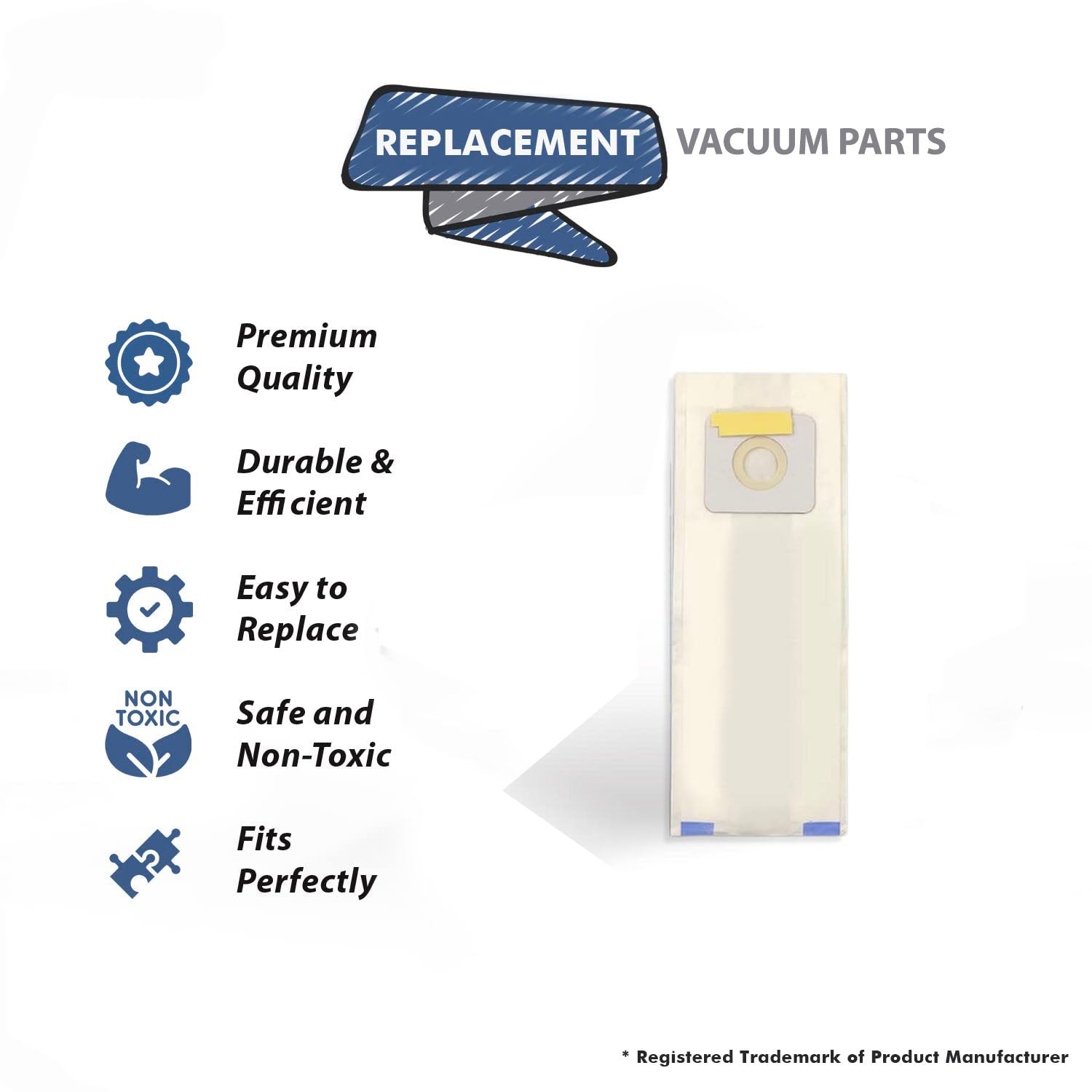 Topvacuumparts Replacement Part For Panasonic Style MC-UG583 Upright Vacuum Cleaner 3 Paper Bags