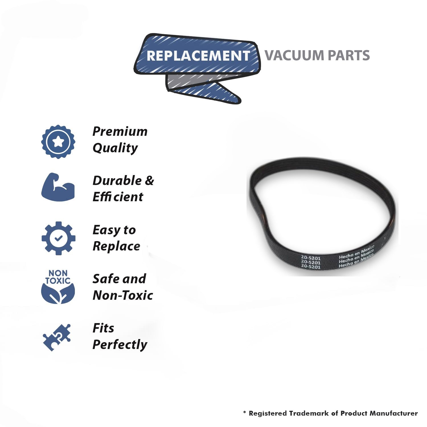 Topvacuumparts Replacement Part For Proteam Vacuum Beater Bar Belt Original Equipment Manufacturer (OEM) Part # compare to part 8175123