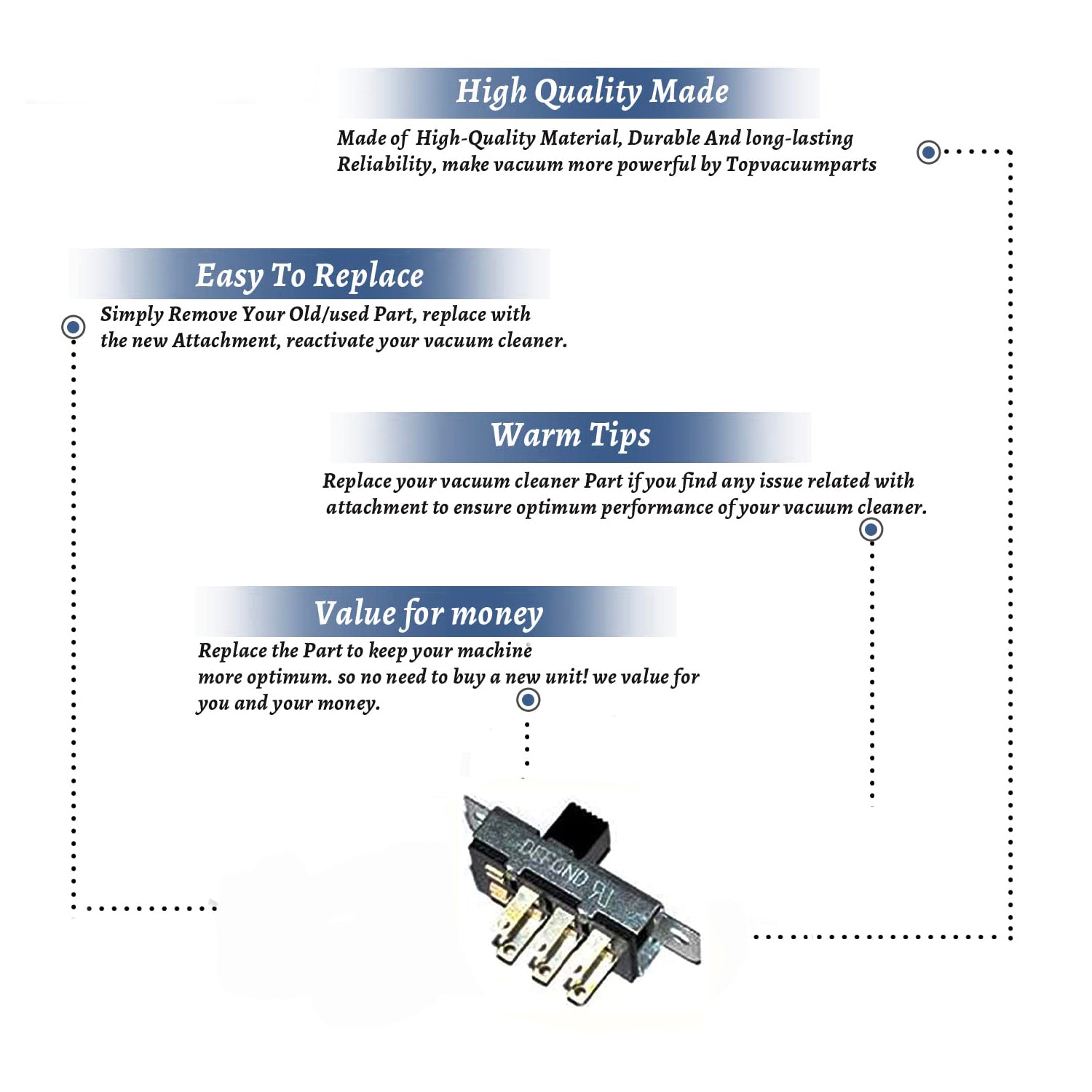 Topvacuumparts Replacement Part For Canplas - Hayden Vacuum Selector Switch OEM Part # 8191600