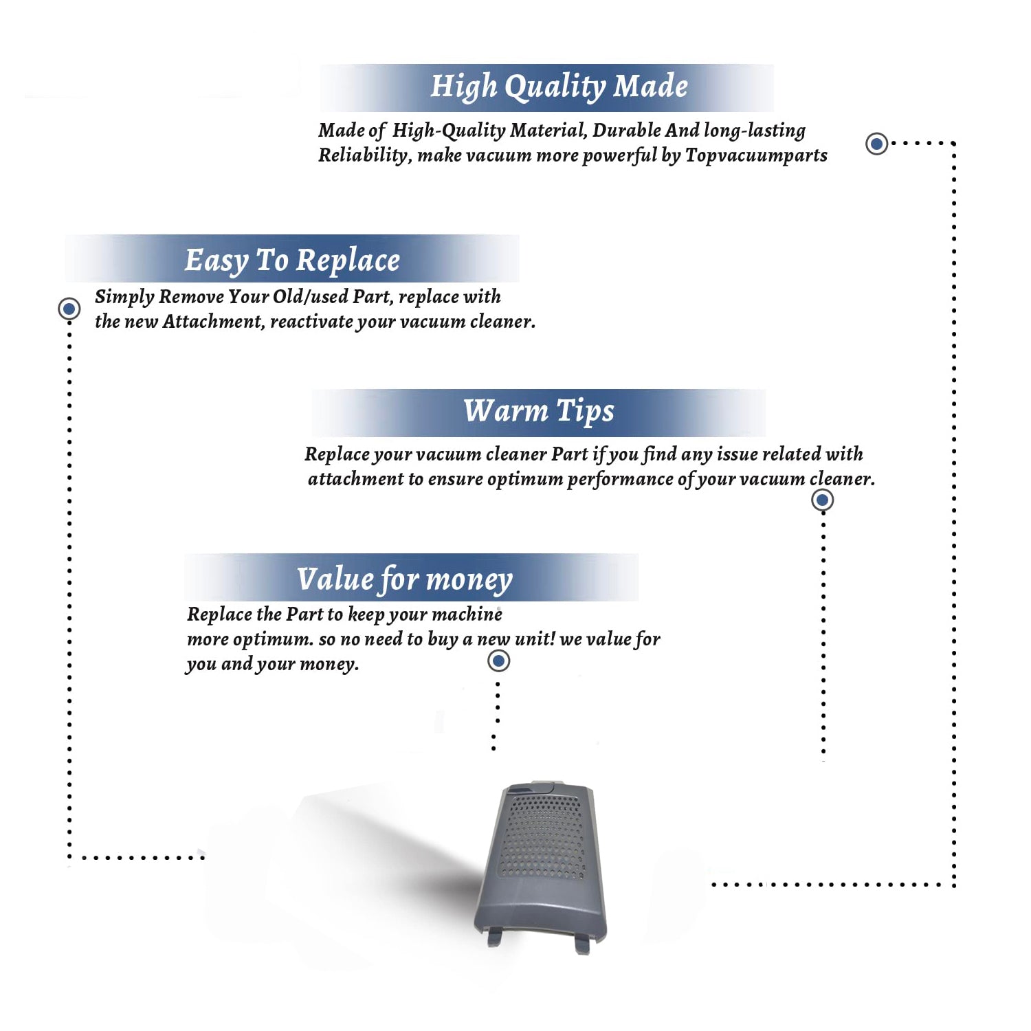 Topvacuumparts Replacement Part for Pro 10 Back Pack proteam Vacuum Cleaner Hepa Filter Cover # compare to part 841708