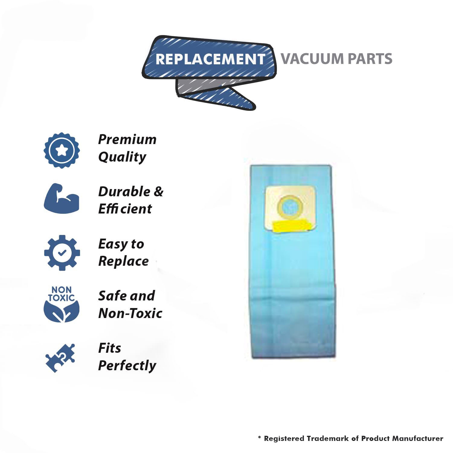 Topvacuumparts Replacement Part For 12 Type A Vacuum Bags fits Riccar 2000 4000 Simplicity 5000 6000 Fuller Brush