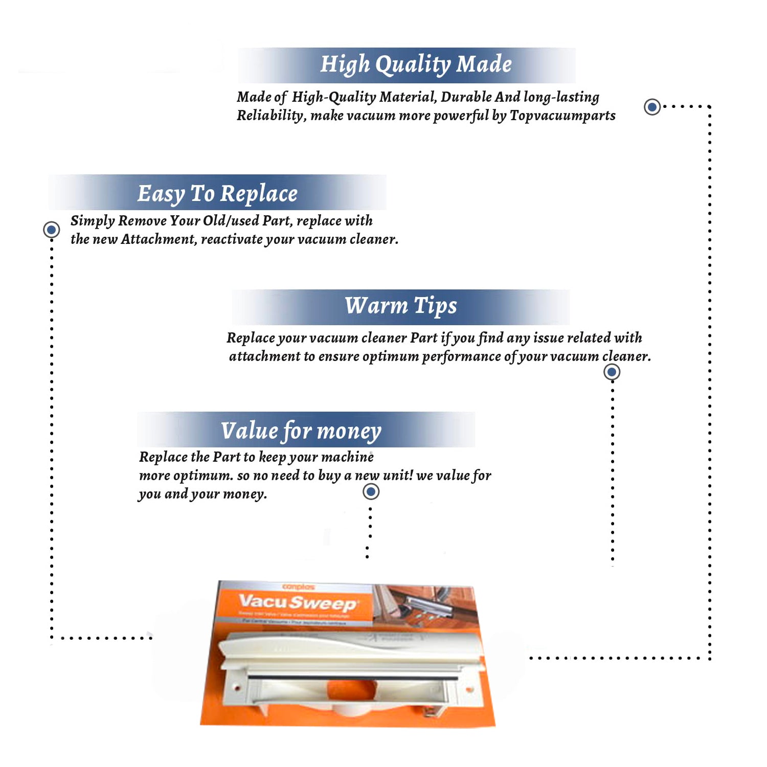 Topvacuumparts Replacement Part For Canplas-Hayden Vac U Sweep Vacuum Cleaner Almond Sweep Inlet Valve # compare to part 845600A