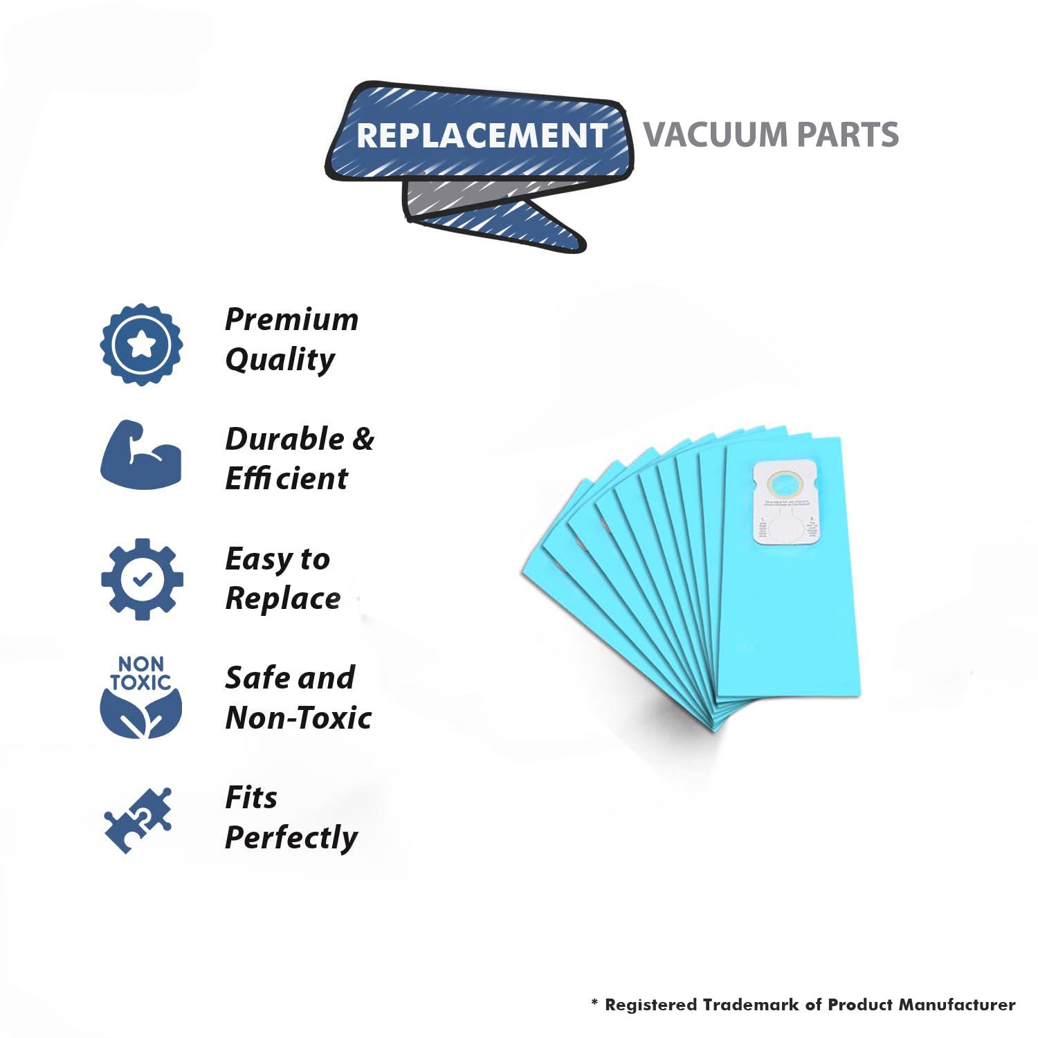Topvacuumparts Replacement For Riccar Simplicity Type B, Series 7000, 8000 Upright Vacuum Cleaner Microlined 12 Paper Bags # compare to part C15-6