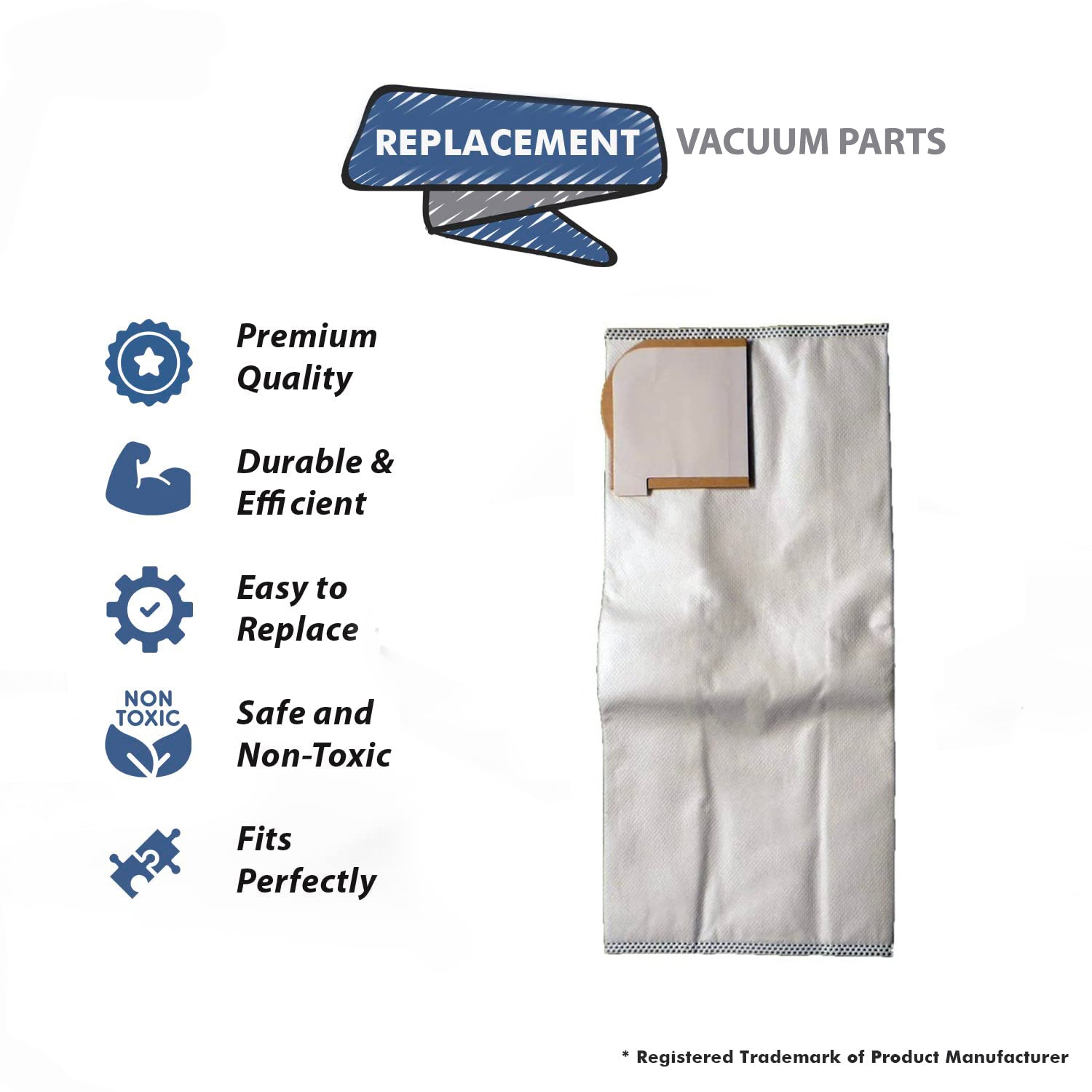 Topvacuumparts Replacement for Riccar Simplicity Type X Upright Vacuum Cleaner Synergy Paper Bags 6PK # compare to part RSR 1446