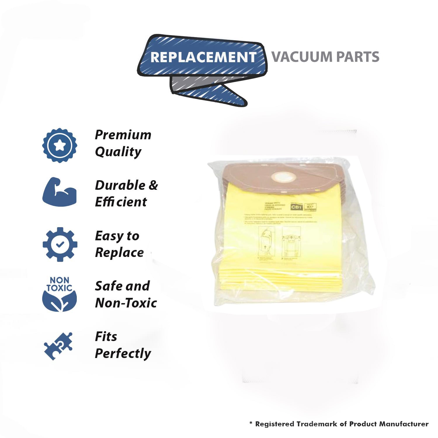 Topvacuumparts Replacement Part For Hoover CH34006 Vacuum Bag Yellow (1 Pack 10 Paper Bags) # compare to part AH10232