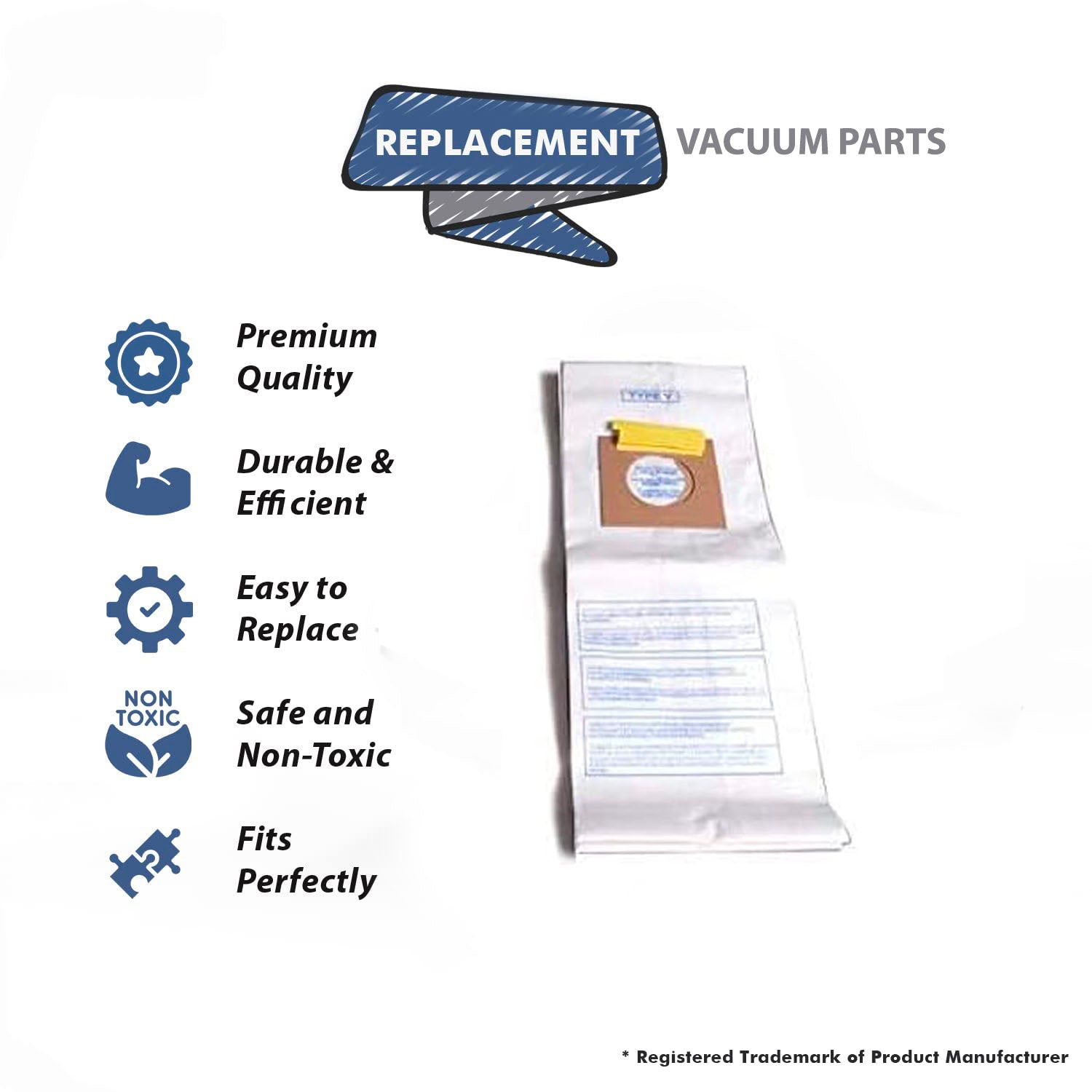 Topvacuumparts Replacement Part For Hoover Type Y Windtunnel Upright Vacuum Cleaner 3 Paper Bags # Compare To Part 4010100Y