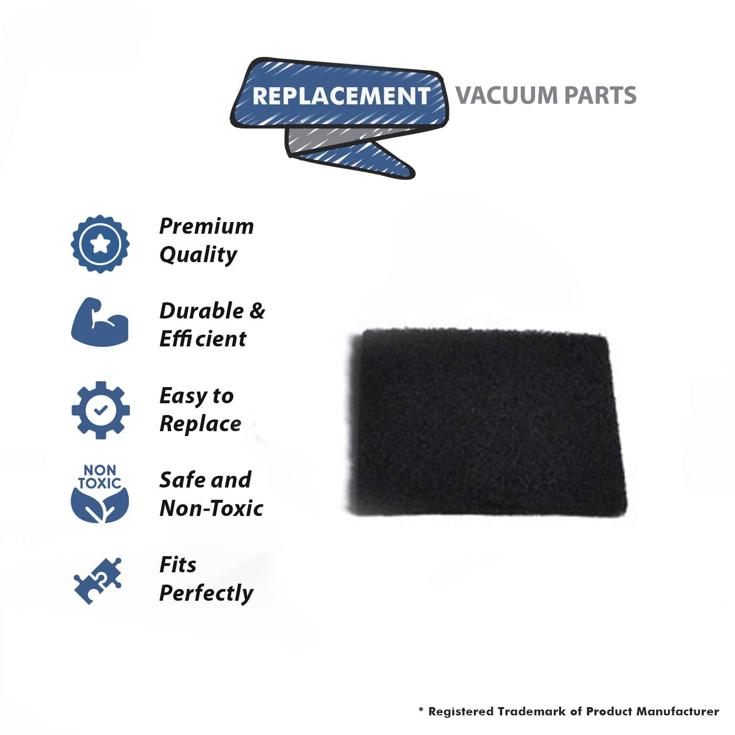 Topvacuumparts Replacement Part For Hoover UH70210 Vacuum Cleaner Exhaust 4 x 4 inch Carbon Filter # compare to part 902404001