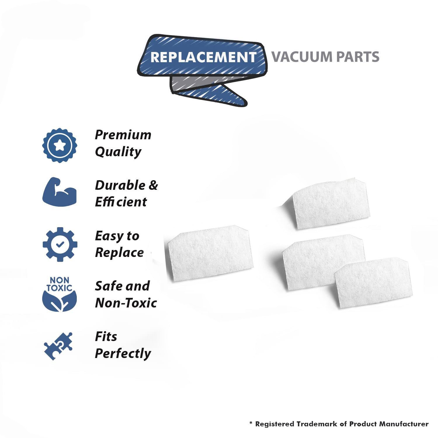 Topvacuumparts Replacement Part For Hoover Upright Vacuum Cleaner Secondary Filter 4PK # Compare To Part 902417001