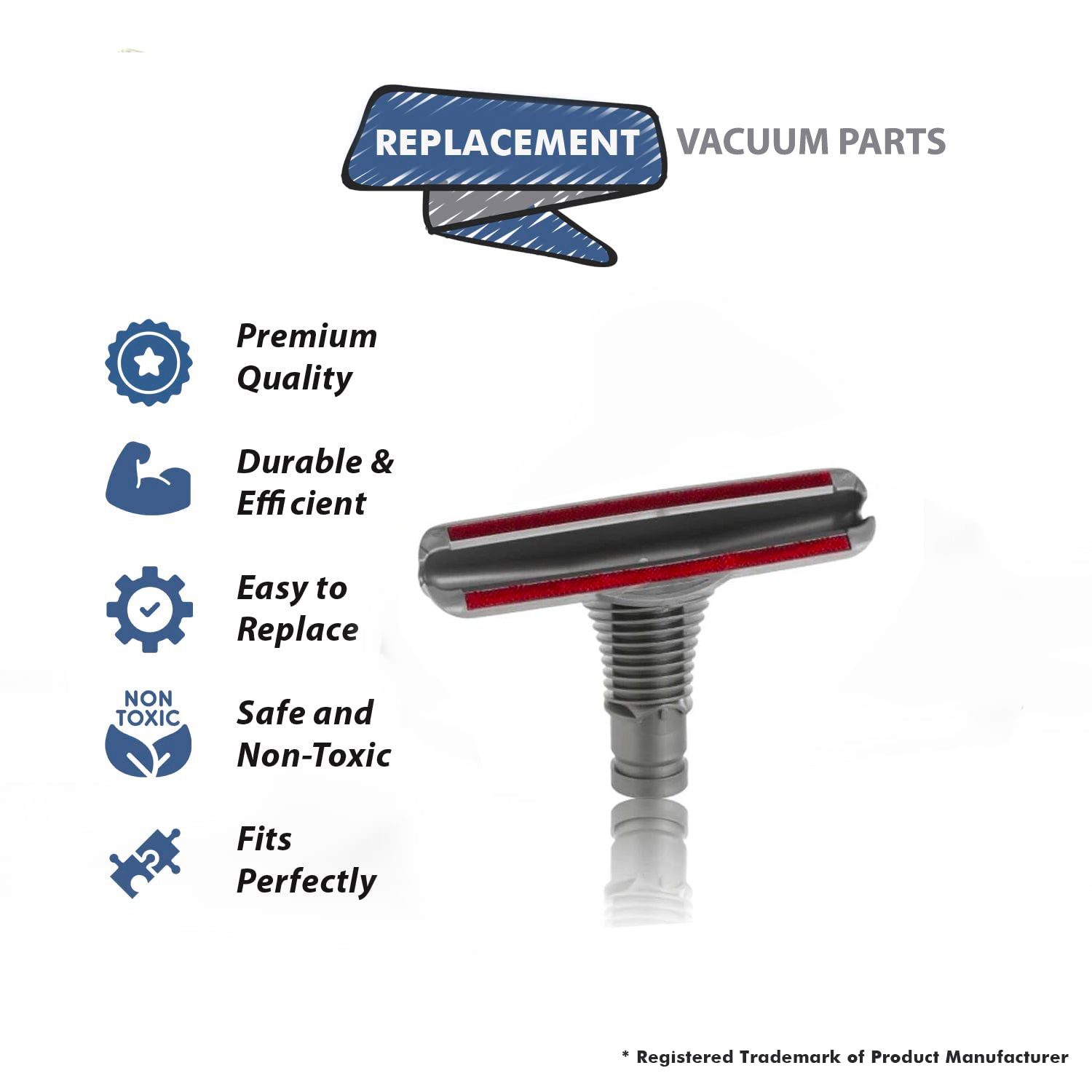 Topvacuumparts Mattress Tool Replacement for Dyson Handheld Vacuum Cleaners V7, V8, V10, V11, V6, DC45, DC74, DC62 # compare to part 912698-02