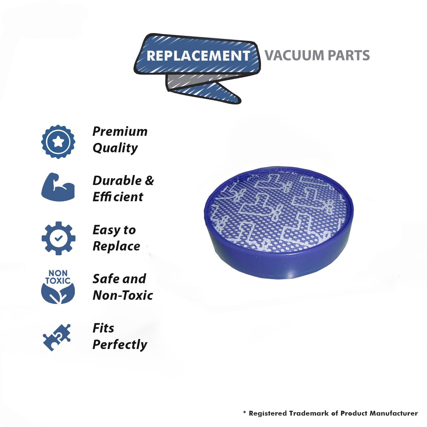 Topvacuumparts Replacement Part For Dyson DC25 Vacuum Cleaner Rinsable pre-filter # Compare to Part 919171-02