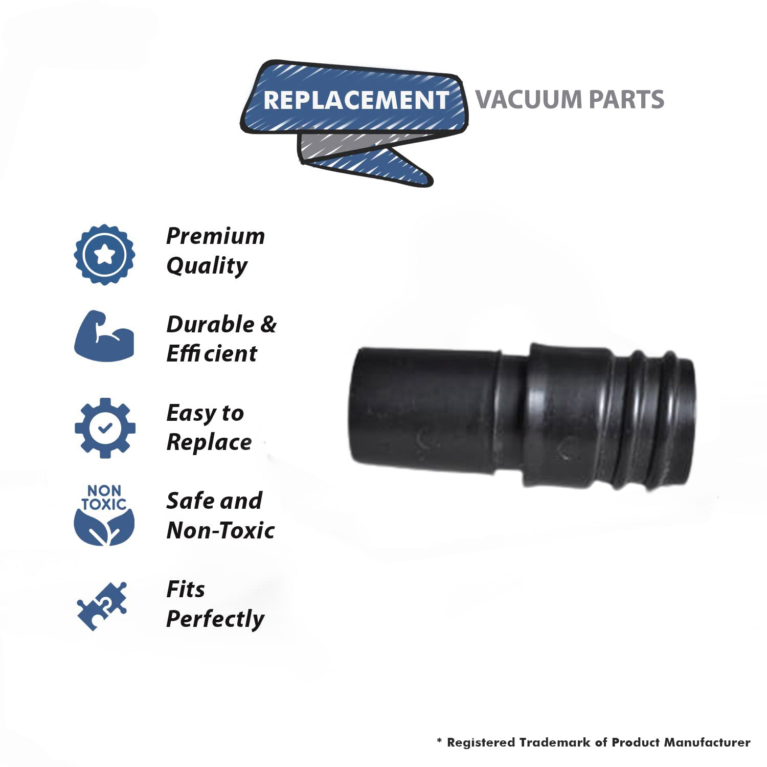 Topvacuumparts Replacement Part For Samsung 5000, 6000 Series Vacuum Cleaner 1 1/4 Black Multi-Purpose Plastic Adapter # compare to part 95-1002-61