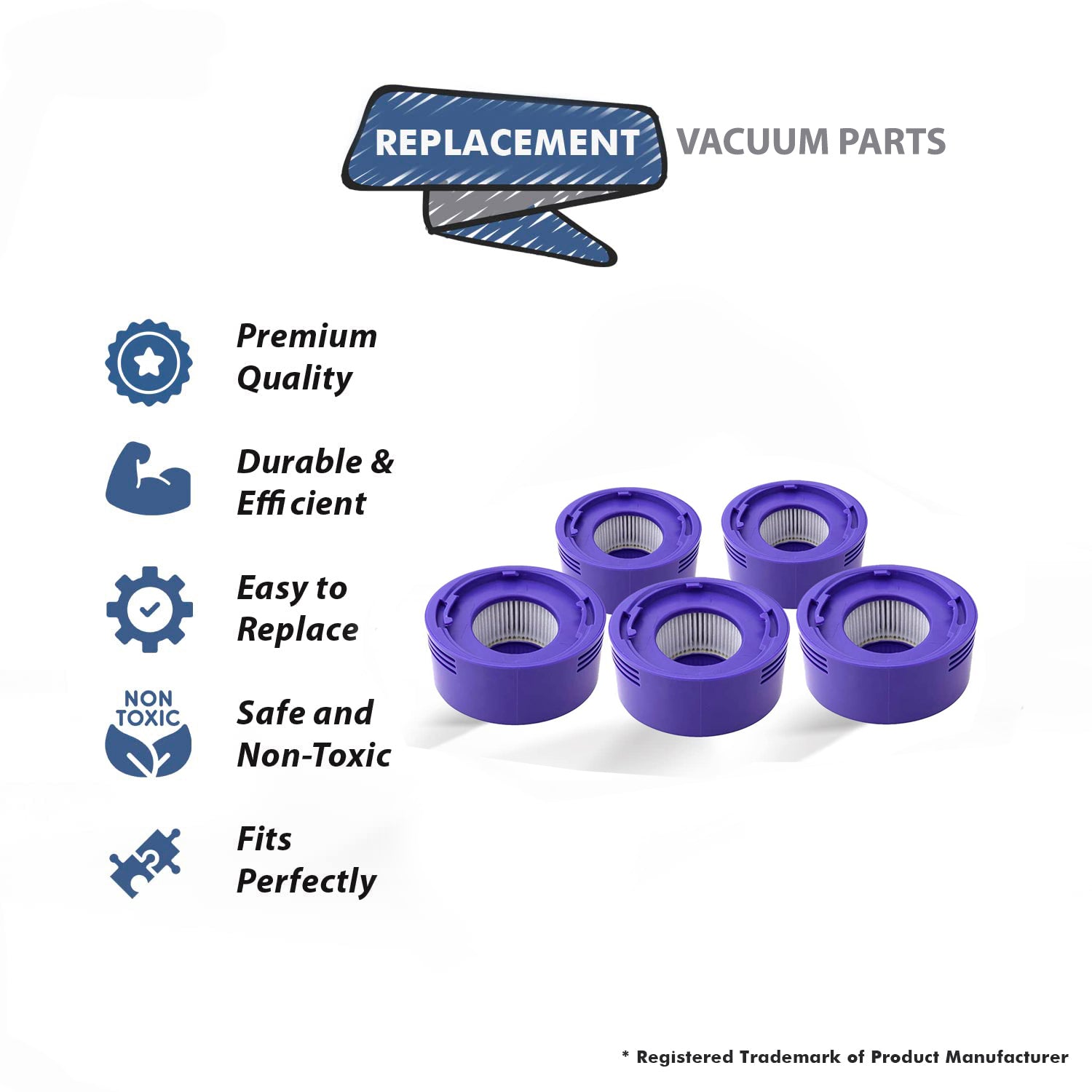 Topvacuumparts Replacement Vacuum Rear Filter Compatible For Dyson V7 / V8  and Animal Vacuums, HEPA Post Motor Filter # compare to parts 967478-01