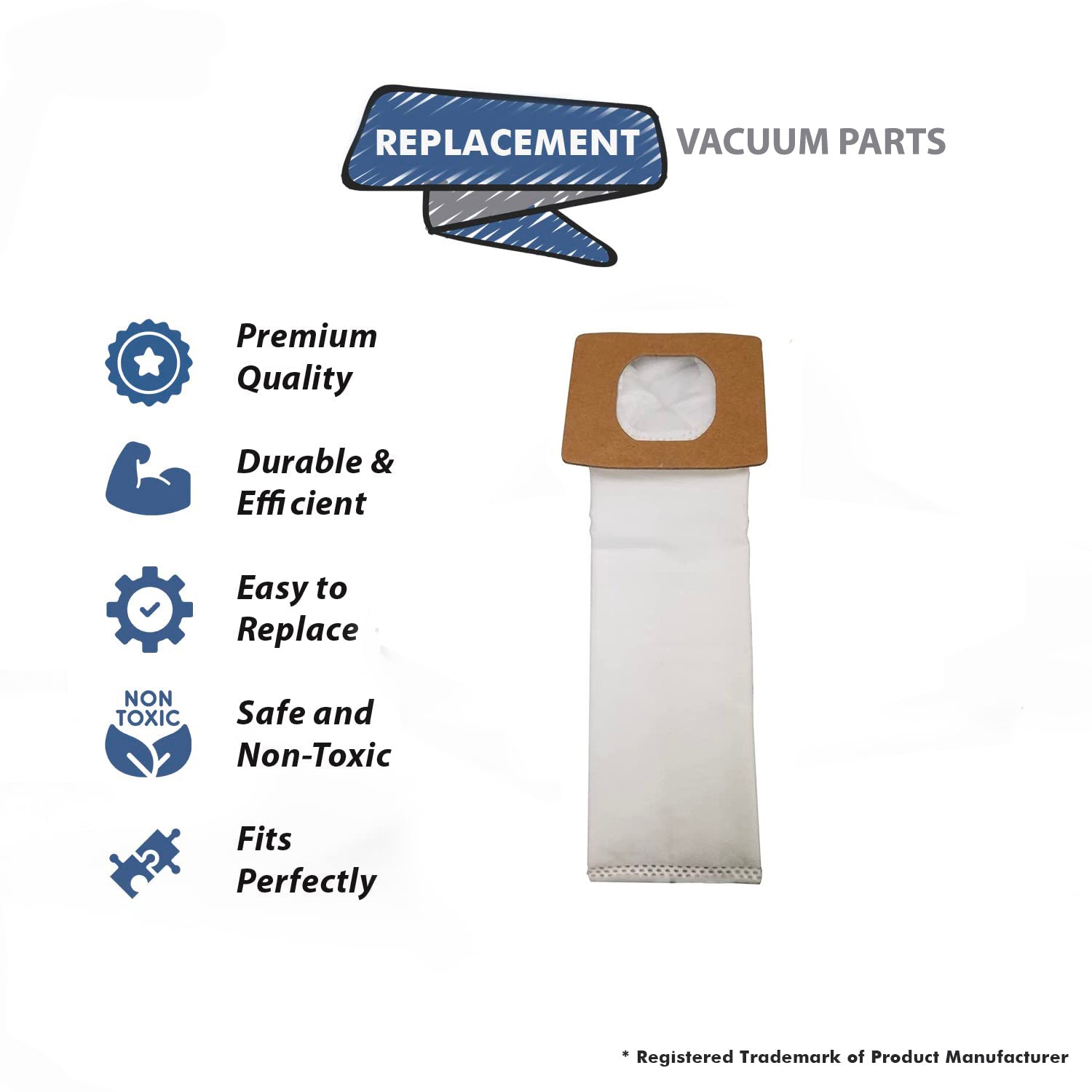 Topvacuumparts Replacement Part For Hoover Vacuum Cleaner I-Type Hepa Paper Bag 2Pk # compare to part 985059002