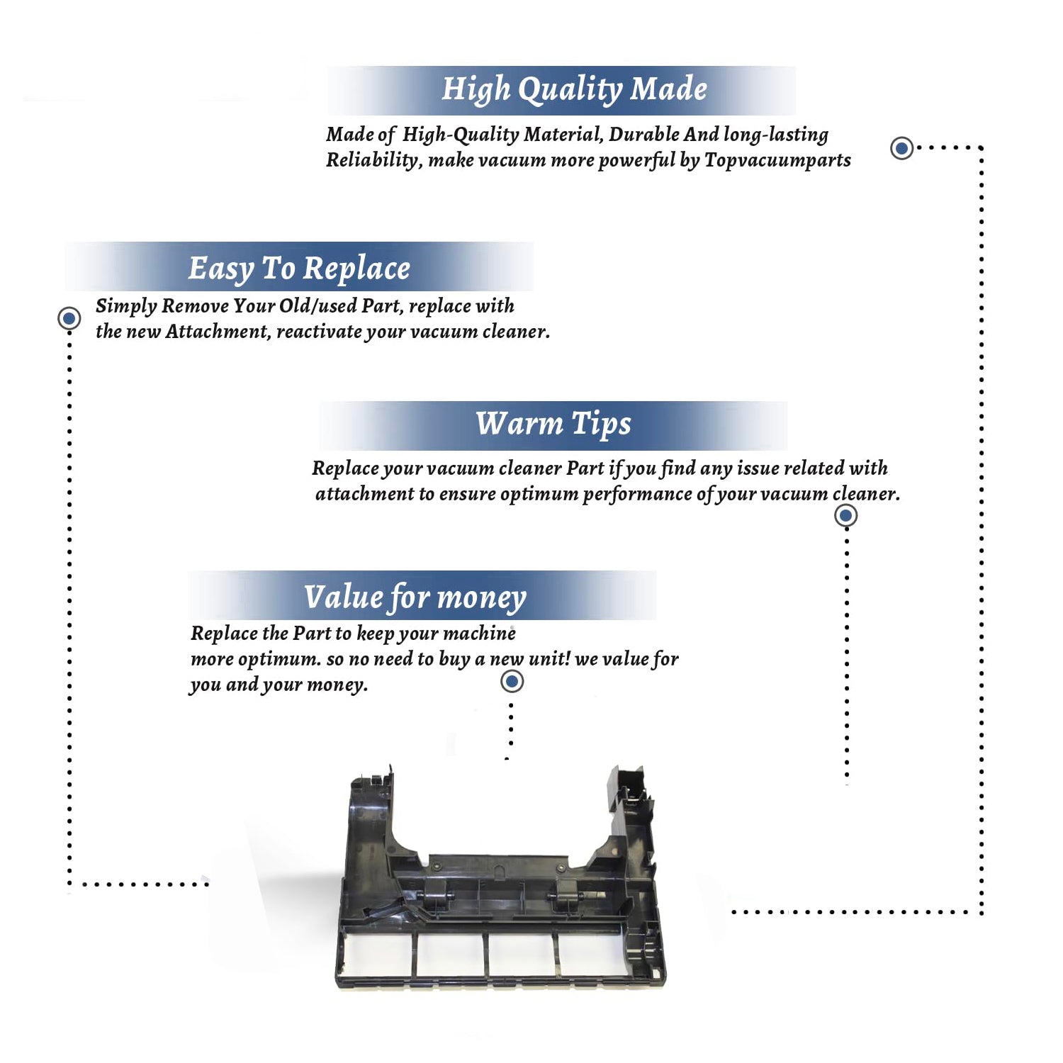 Topvacuumparts Replacement Part For Panasonic MC-UG371, MC-UG383,Upright Vacuum Cleaner Bottom Plate # Compare to Part AC91ADFJZV07