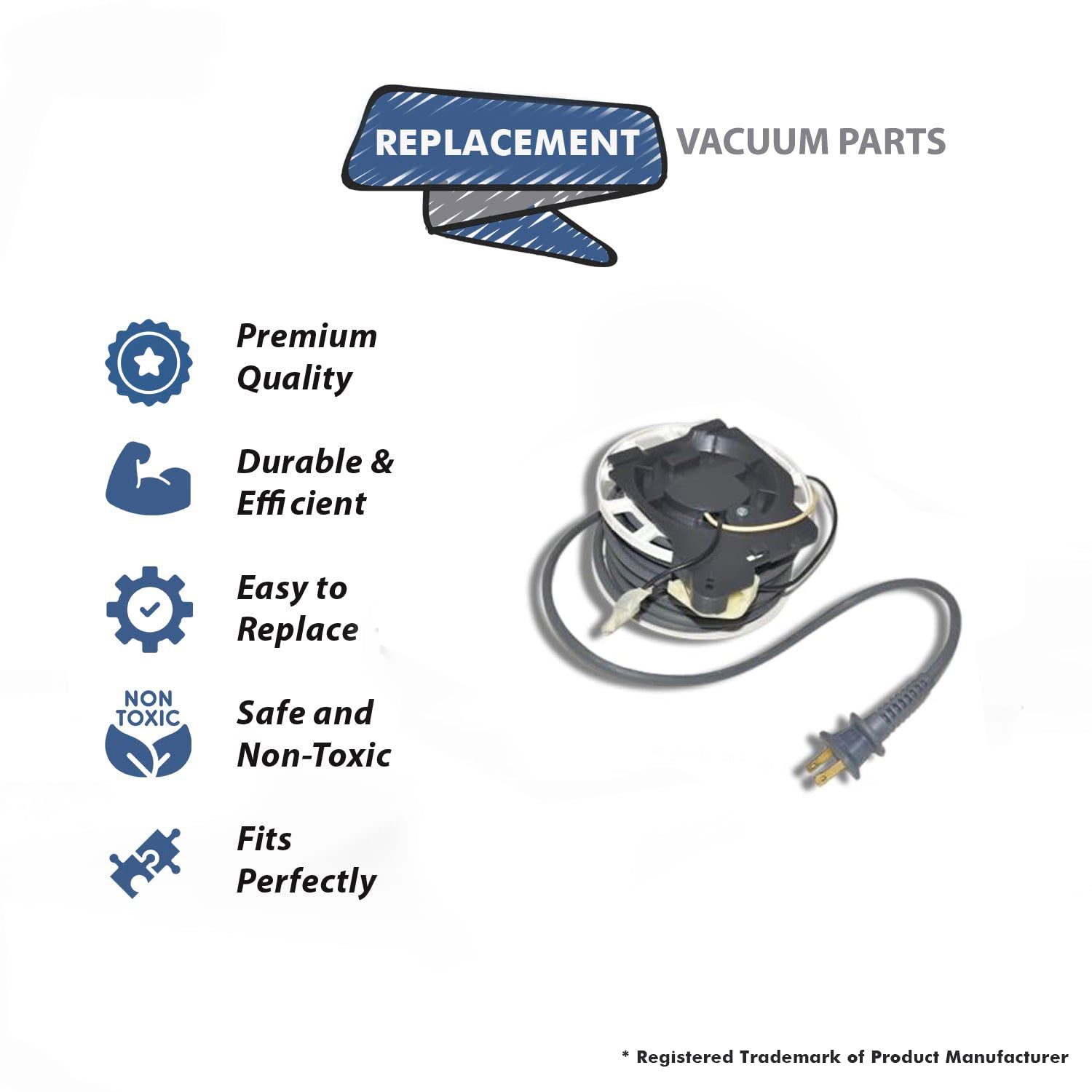 Topvacuumparts Platinum Upright Vaccum Reel Cord Replacement For Panasonic MC-UG327 # compare to parts AC99NDMTZV07