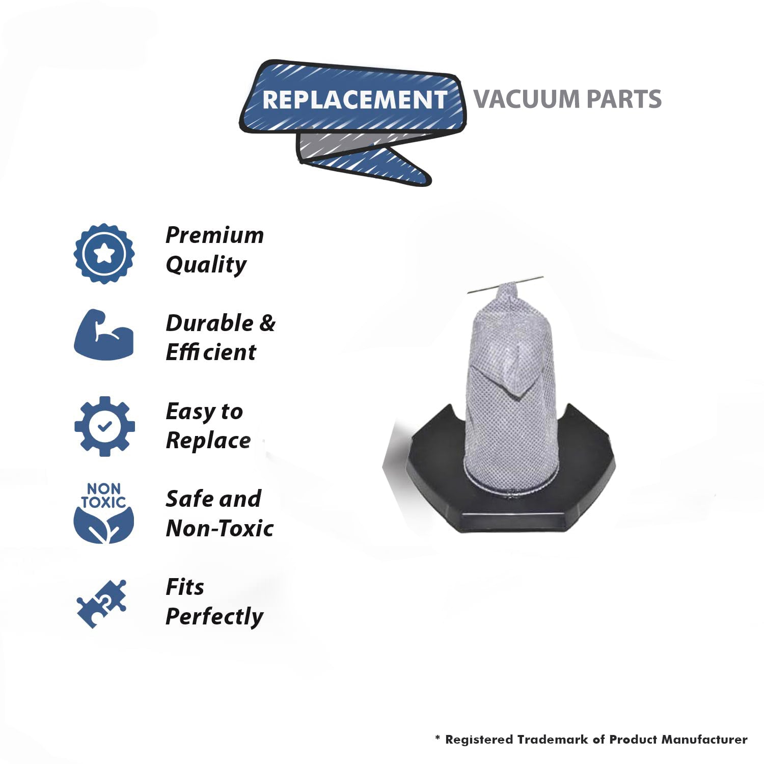 Topvacuumparts Replacement For Dirt Devil Vacuum Cleaner Pre Motor Filter Fits to SD22020, Dirt Devil Filter 2PK # compare to part AD40114