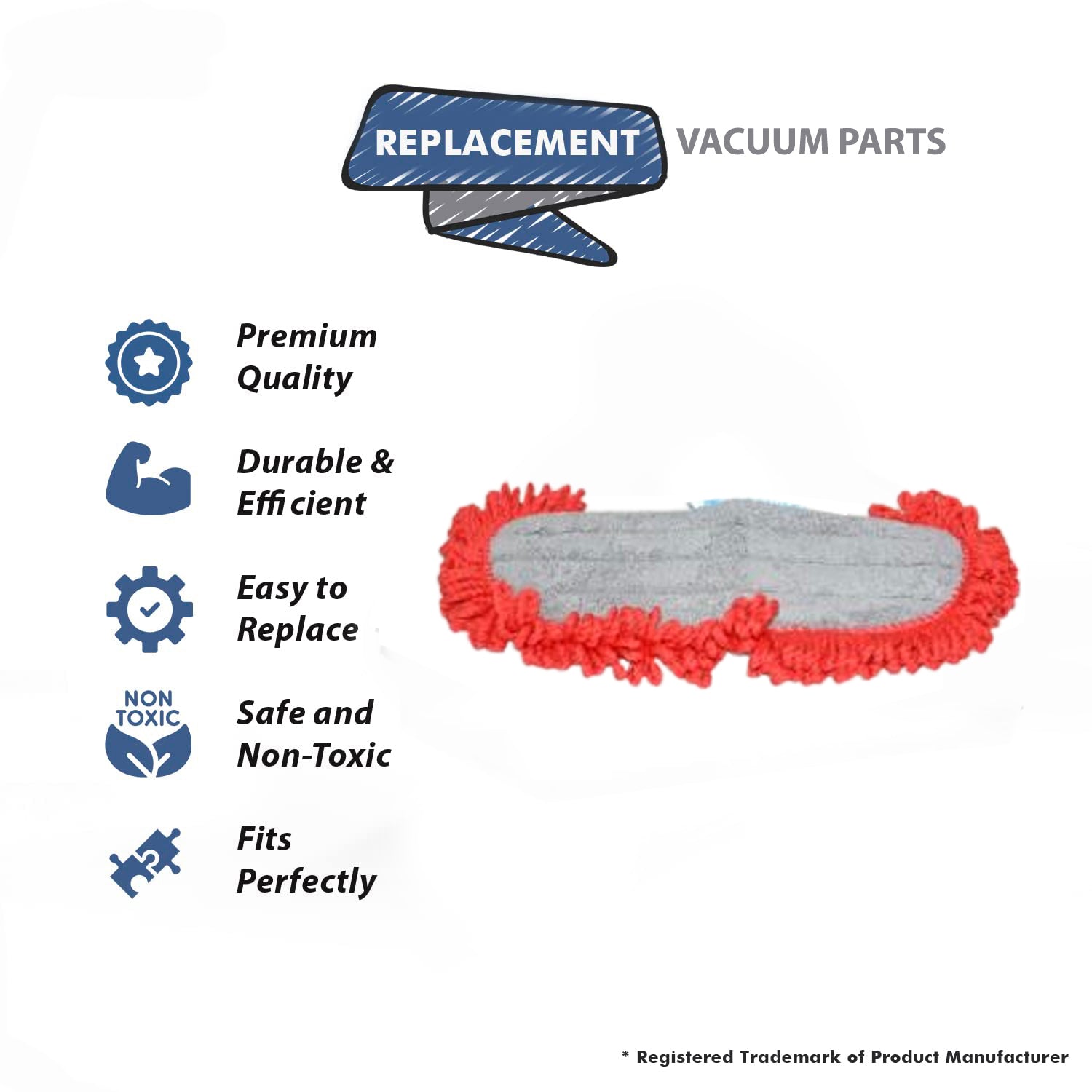 Topvacuumparts Replacement Part For Dirt Devil Vacuum Cleaner Ud70250 Washable Microfiber Vac & Dust Pad # compare to part AD51005
