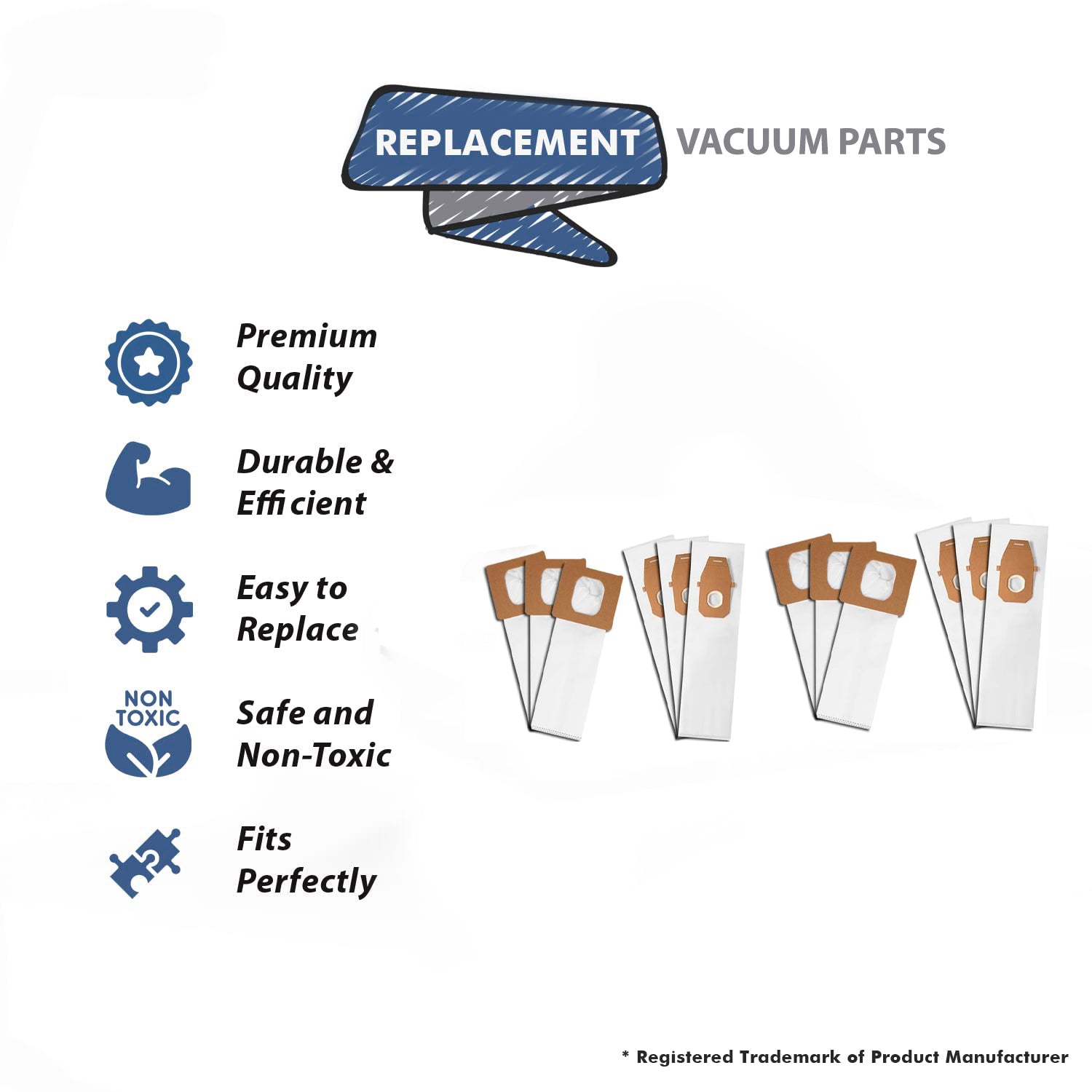 Topvacuumparts Compatible with Platinum I Vacuum Bags for Hoover Type I HEPA Bag (6-Pack), AH10005