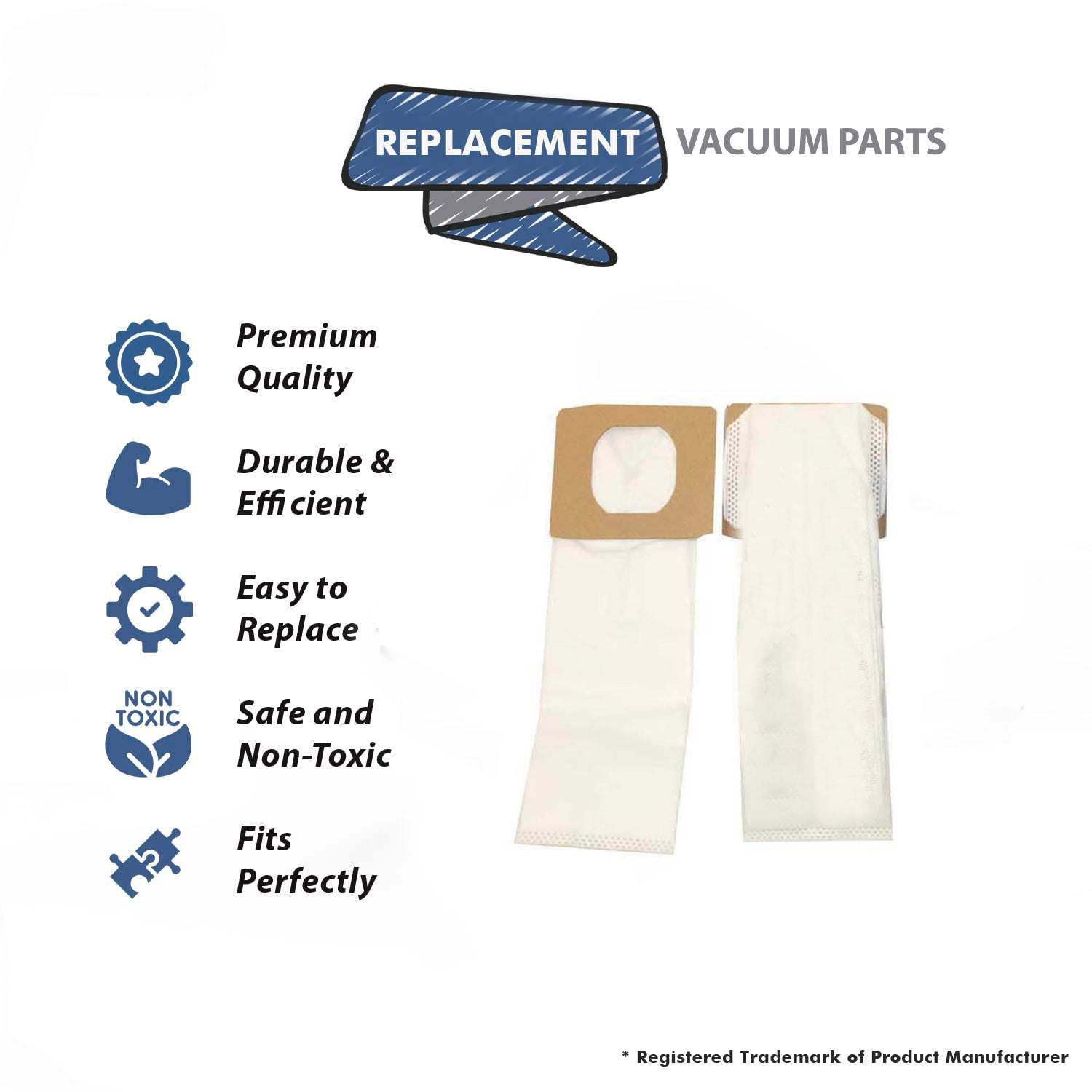 Topvacuumparts Replacement Part For Hoover Platinum Collection Canister Vacuum Cleaner Type I HEPA Bag (2 Pack), 2 Count, # compare to part AH10005