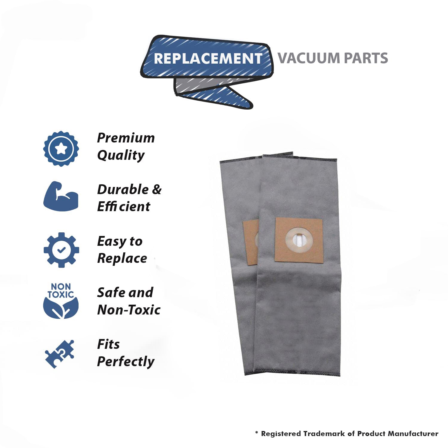 Topvacuumparts Replacement Part For Hoover UH30301 WindTunnel activated carbon Hepa Media filter Vacuum Cleaner 2 Bags # compare to part AH10165