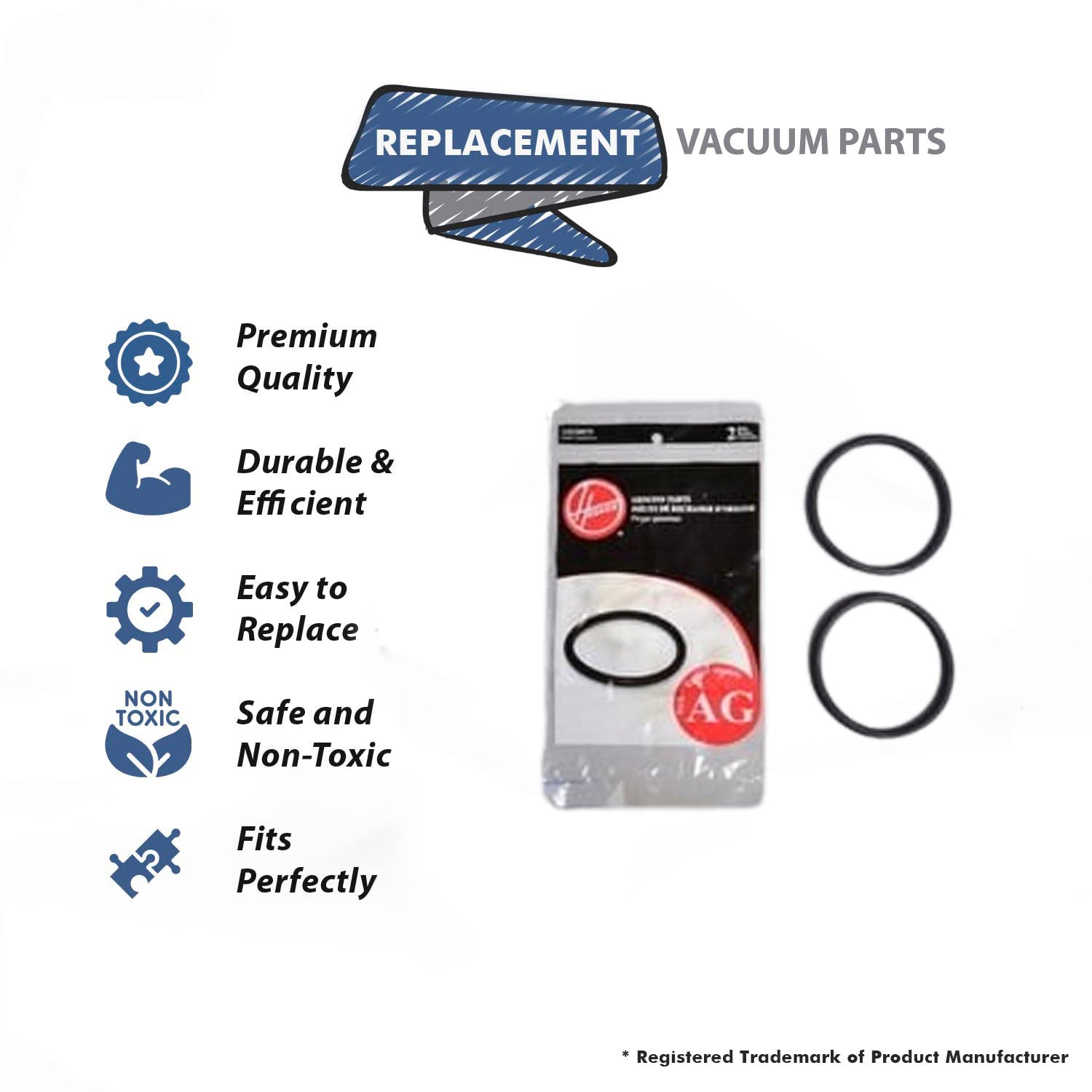 Topvacuumparts Replacement Part For Hoover Guardsman C1431 C1433 Vacuum Cleaner Round Belt 2Pk # compare to part AH20075