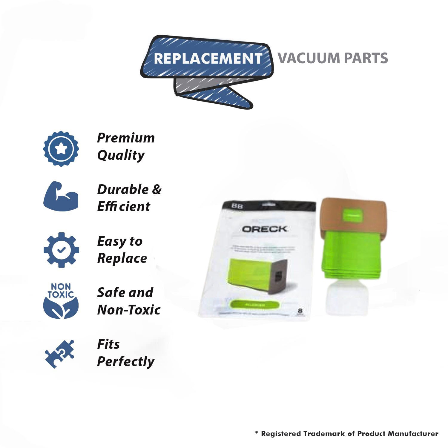 Topvacuumparts Replacement Part For Oreck BB900 DGR Vacuum Cleaner Buster B Paper Bags # Compare to Part AK12308