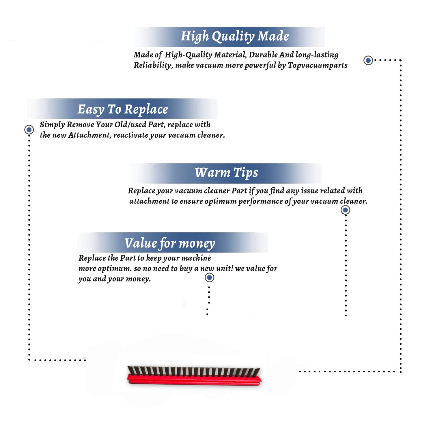 Topvacuumparts Replacement Part For Riccar Upright Vacuum Metal Brush Roller Inserts (2Strips) # compare to part B012-2400B