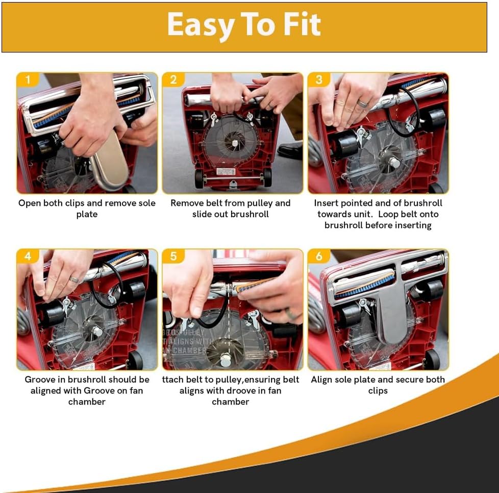 Topvacuumparts Replacement for Sanitaire SC679K Tradition Upright Commercial Bagged Vacuum Metal Brushroll with 2 Belts