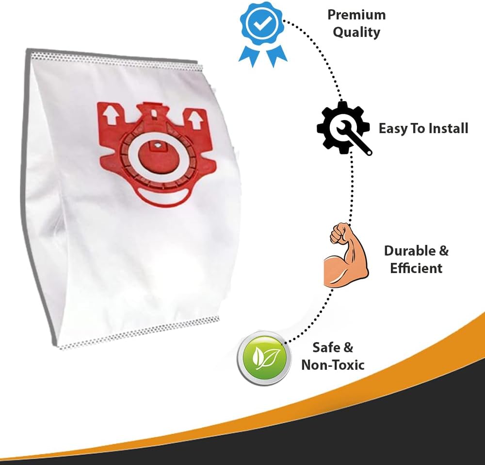 Topvacuumparts 10 Packs FJM Vacuum Bags Replacement for Miele Compact C1 Vacuum Type FJM,Compact C1,Compact C2,S6000-S6999,S4000-S4999,S700,S500-S578