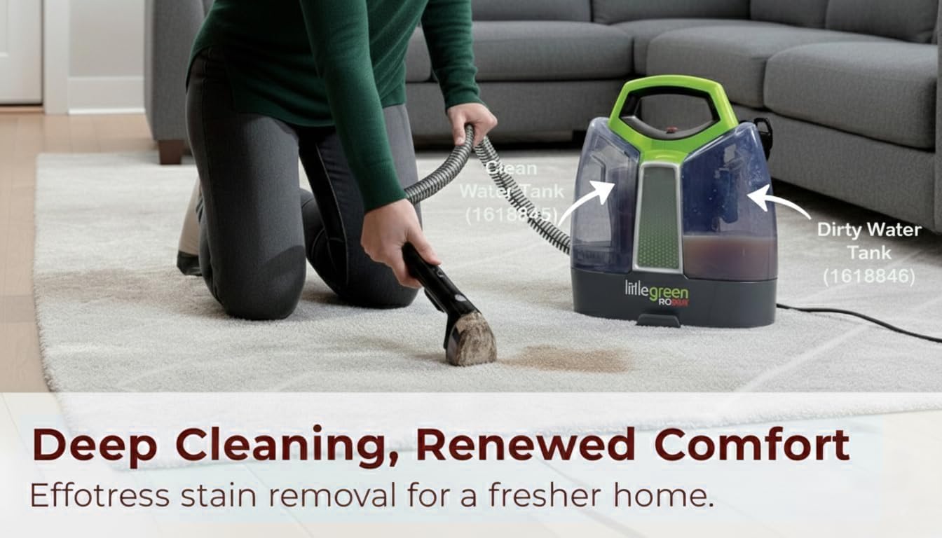 Topvacuumparts BISSELL Little Green Proheat Portable Deep Cleaner Spot Cleaner and Car Auto Detailer 2513Evacuum Clean Water Tank and Dirty Water Tank