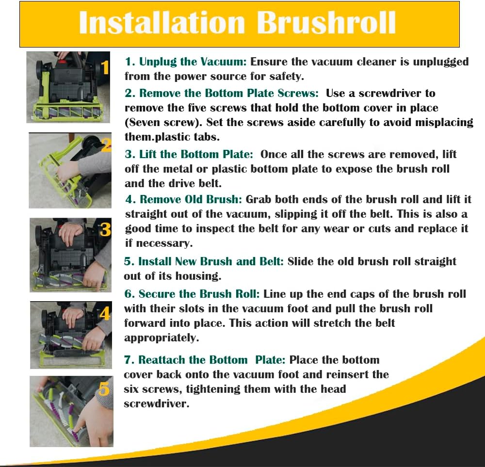 Topvacuumparts Brush Roll & Bottom Plate Kit for Bissell CleanView/Powerlifter Swivel Rewind Pet Vacuums 2254, 2255, 2256, 2258, 2260, 2316 Series