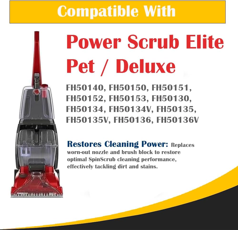 Replacement for Hoover Power Scrub Elite Pet/Deluxe Nozzle Assembly with Brush Block Compatible with FH50251, FH50150, Compare to Part # 305028002 & 440003857