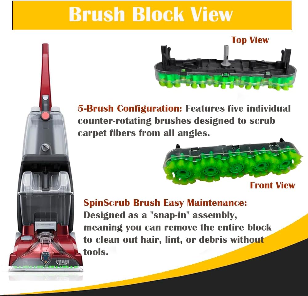 Replacement for Hoover Power Scrub Elite Pet/Deluxe Nozzle Assembly with Brush Block Compatible with FH50251, FH50150, Compare to Part # 305028002 & 440003857