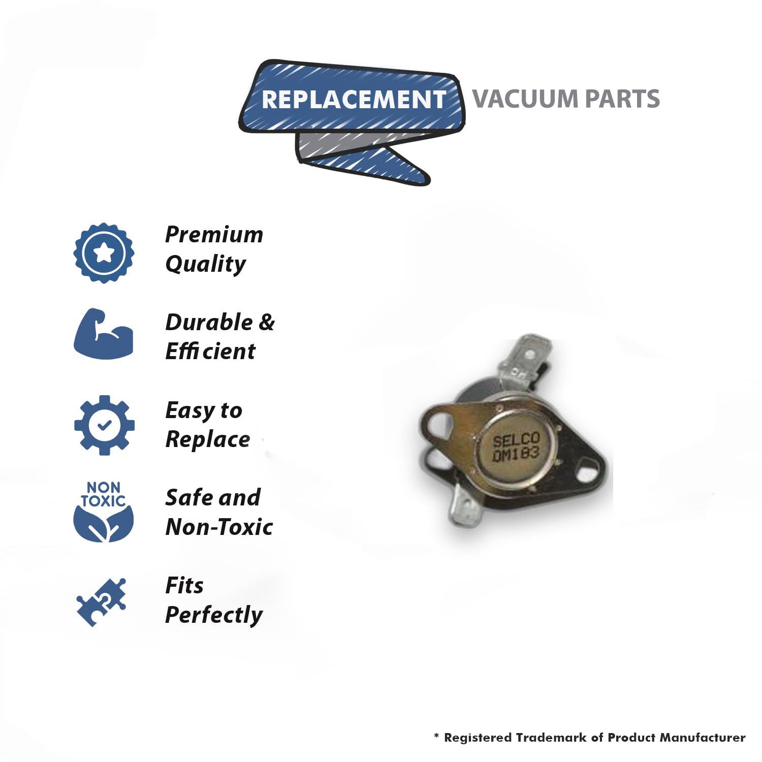 Topvacuumparts Thermal Reset Replacement Part For Carpet PRO CPU1, CPU1T Upright Vacuum Models # compare to part B333-0400B