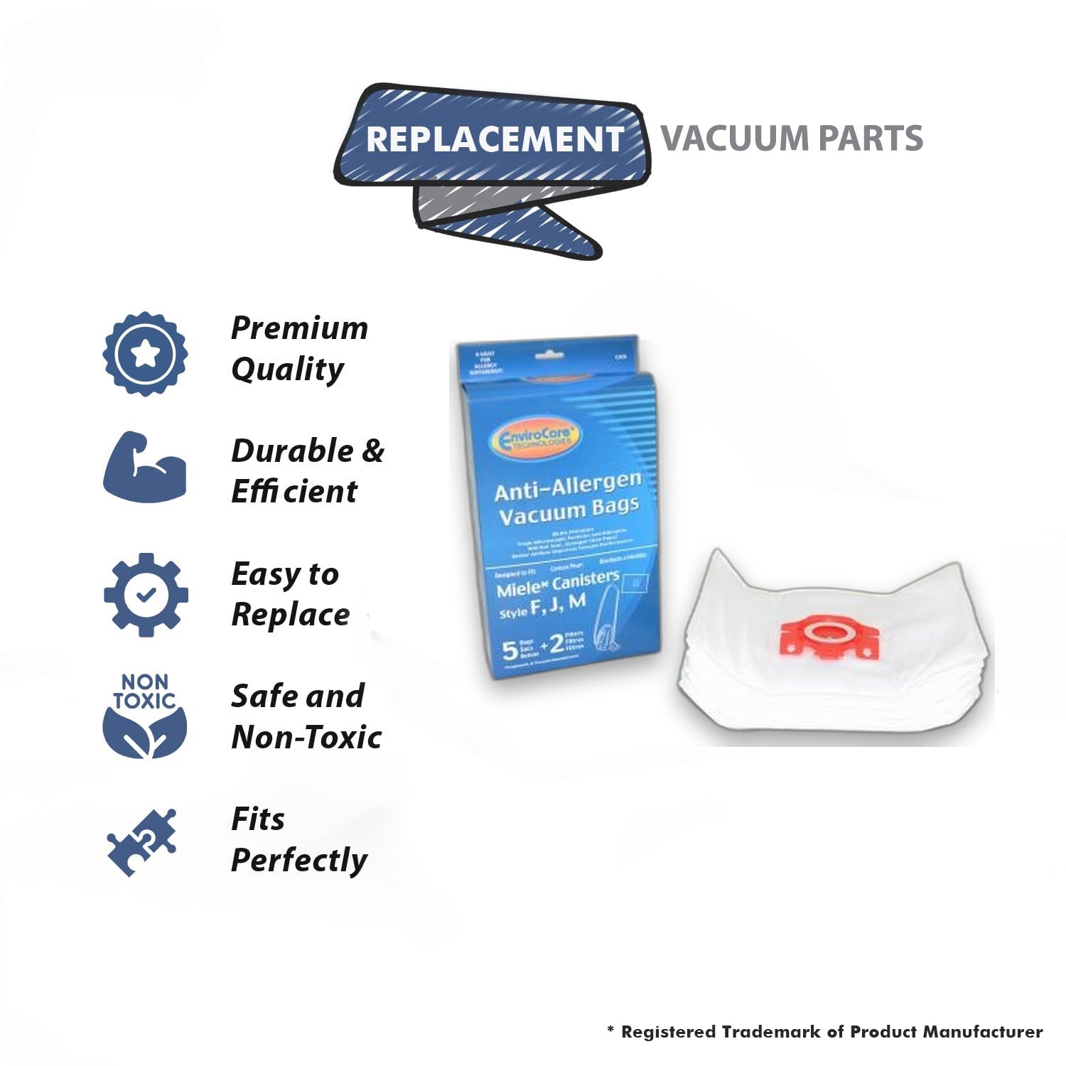 Topvacuumparts Generic Bags + 2 Filters Replacement Part For Miele Style FJM # compare to part 464740