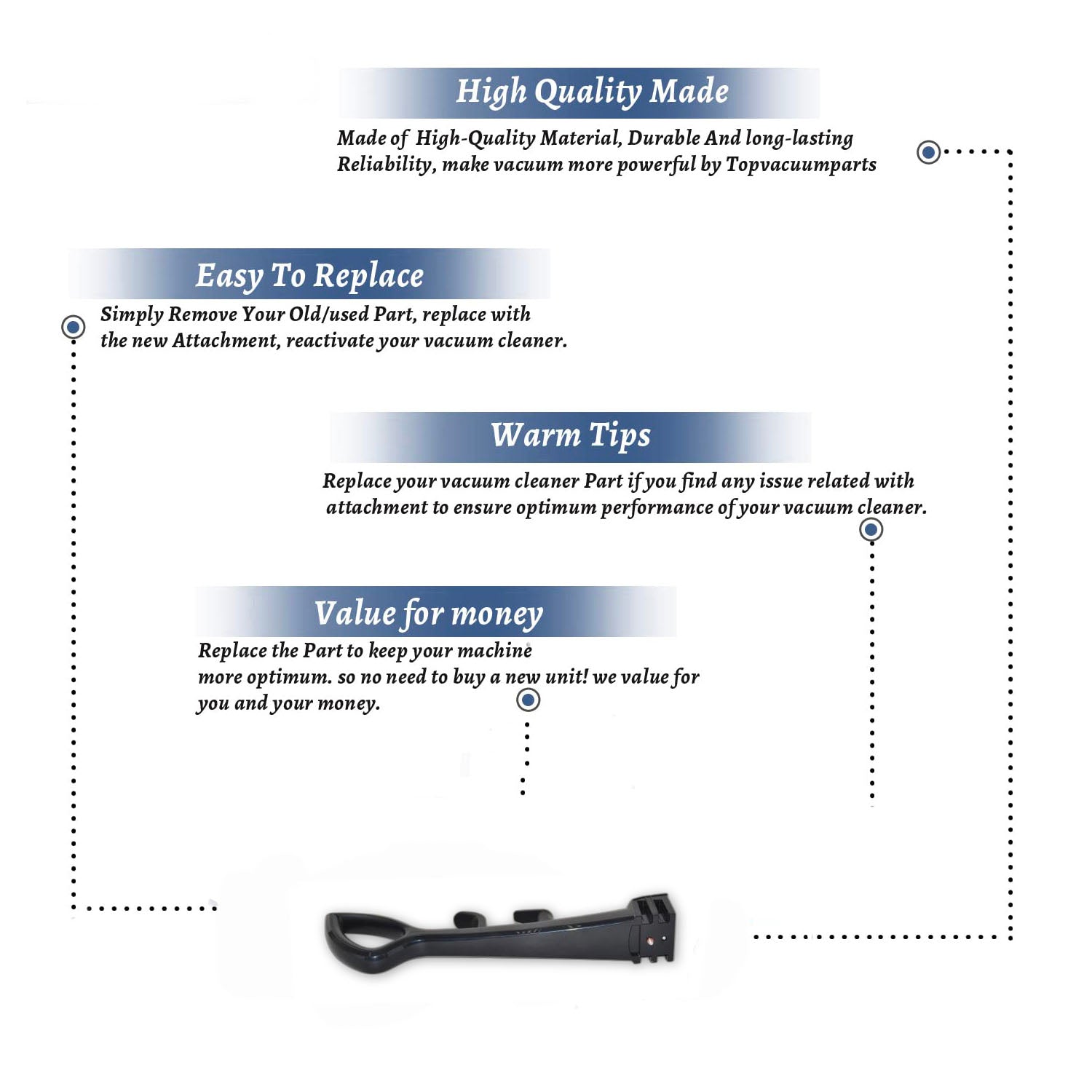 Topvacuumparts Replacement Part For Carpet Pro Handle Assembly Fits Bagless Upright Cpu-250 Vacuum Models # compare to part C283-3200