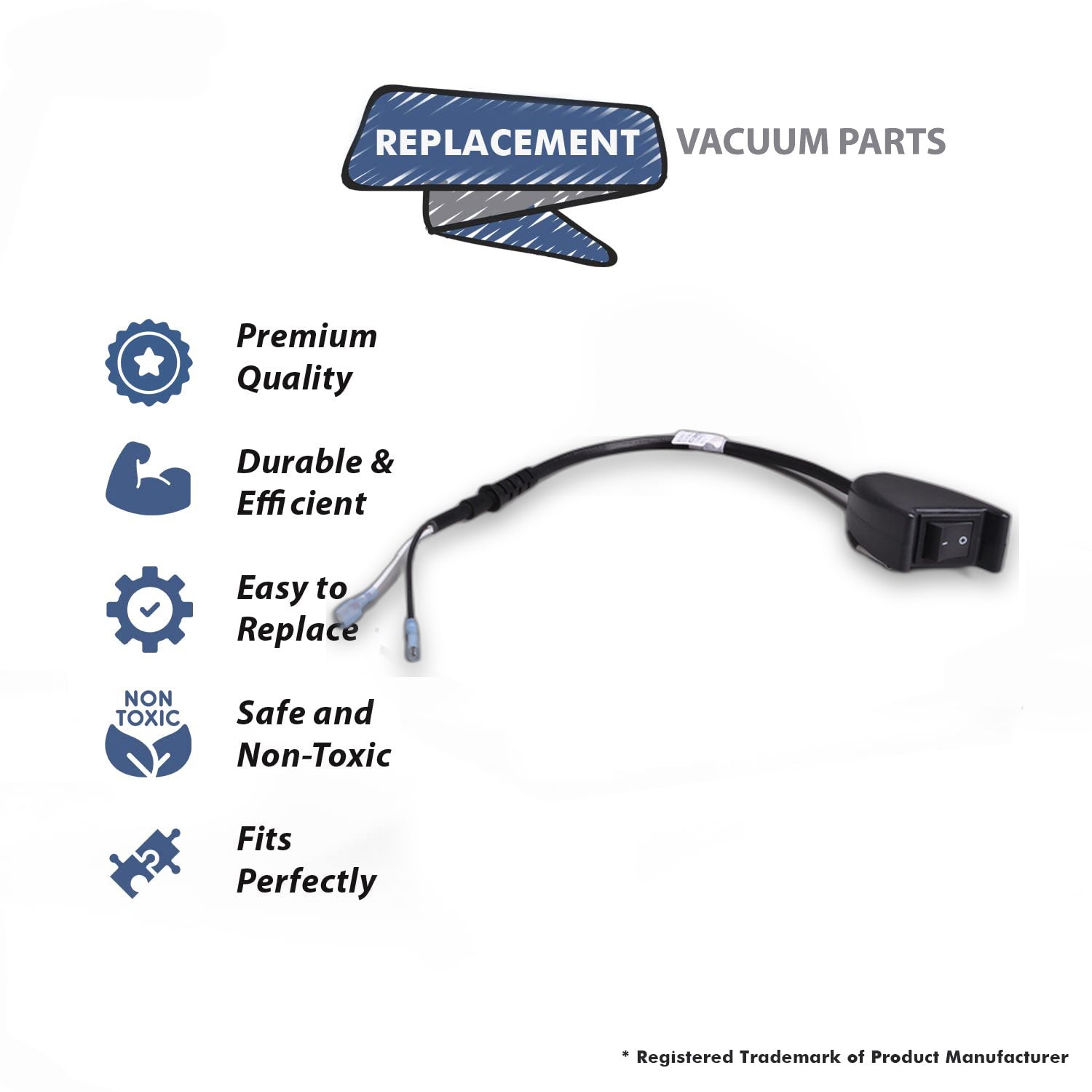 Topvacuumparts Replacement Part For Eureka, SC412A, SC420A Vacuum Cleaner Black Harness Switch # compare to part C352 2800
