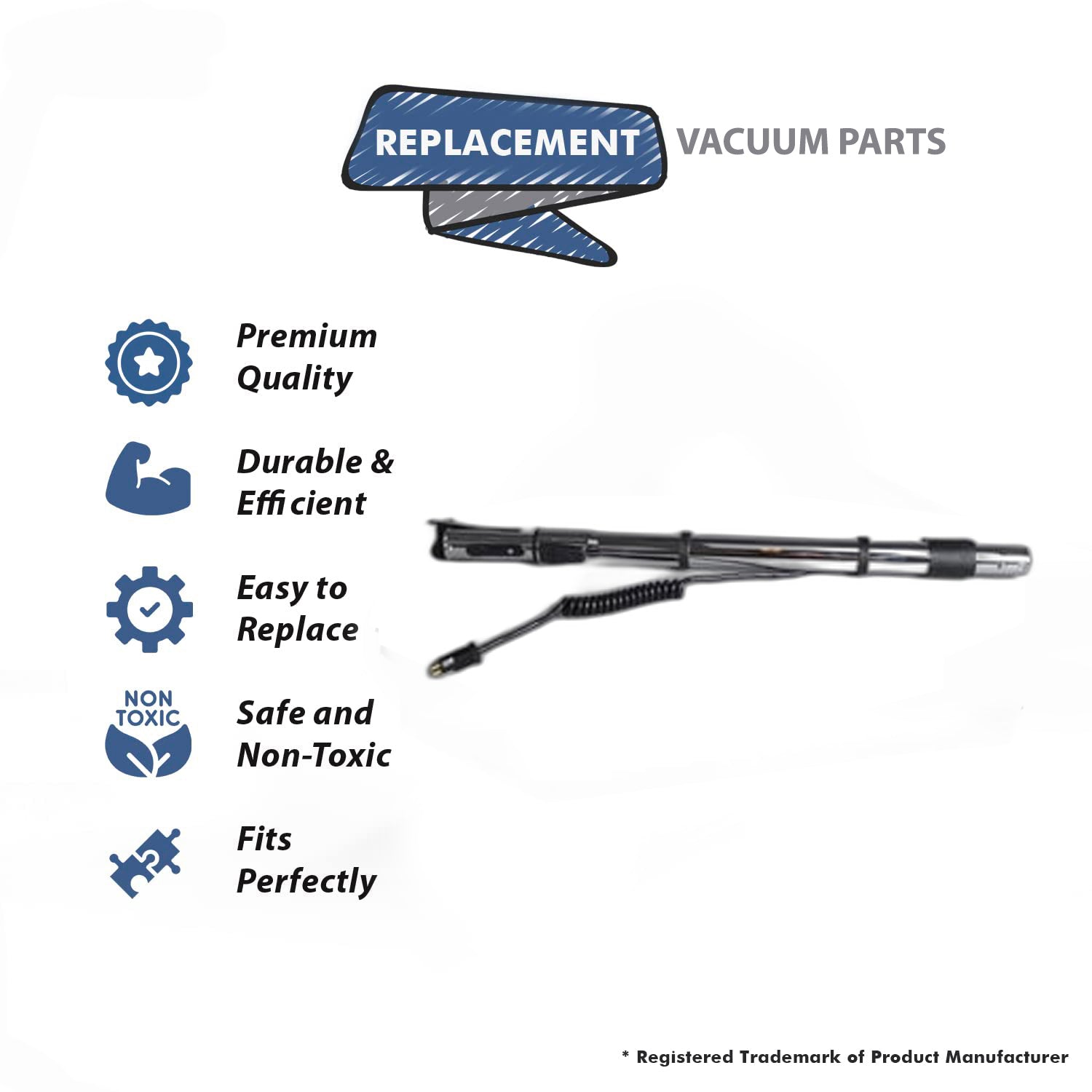 Topvacuumparts Replacement Part For Wessel Werk Chateau Vacuum Cleaner Stainless Telescopic Wand Vacuum Cleaner # compare to part CH-PL6747-305