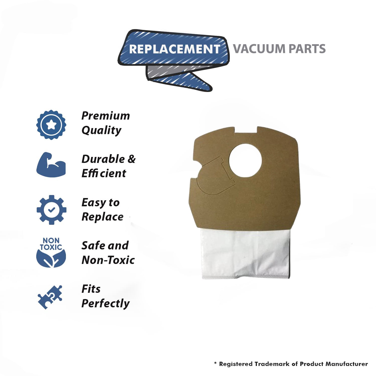 Topvacuumparts (2) Replacement Part For Clean Obsessed Canister HEPA Vacuum Bags  # compare to part CO711BG
