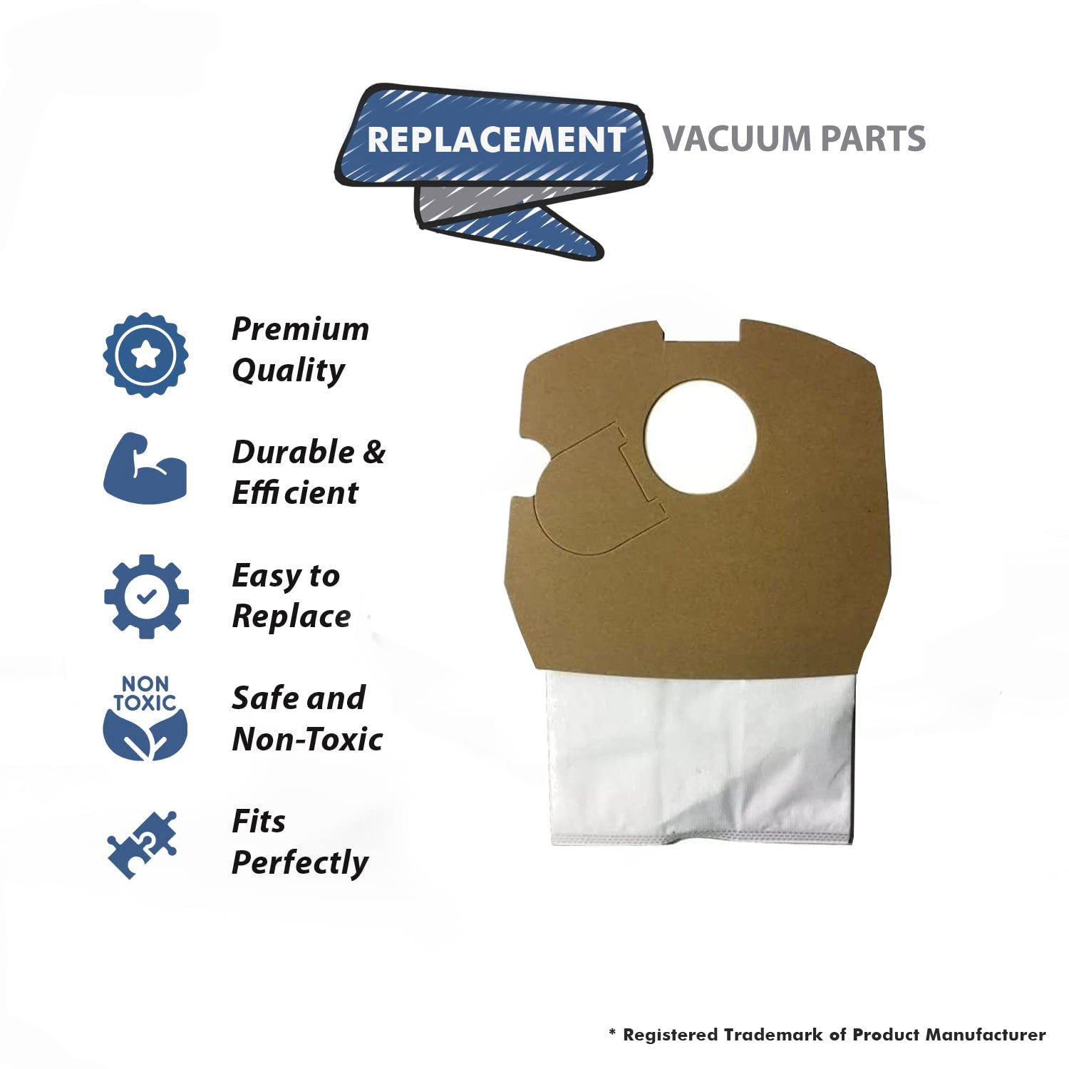 Topvacuumparts Replacement Part For Clean Obsessed CO711 Canister HEPA Vacuum Bags # compare to part CO711BG