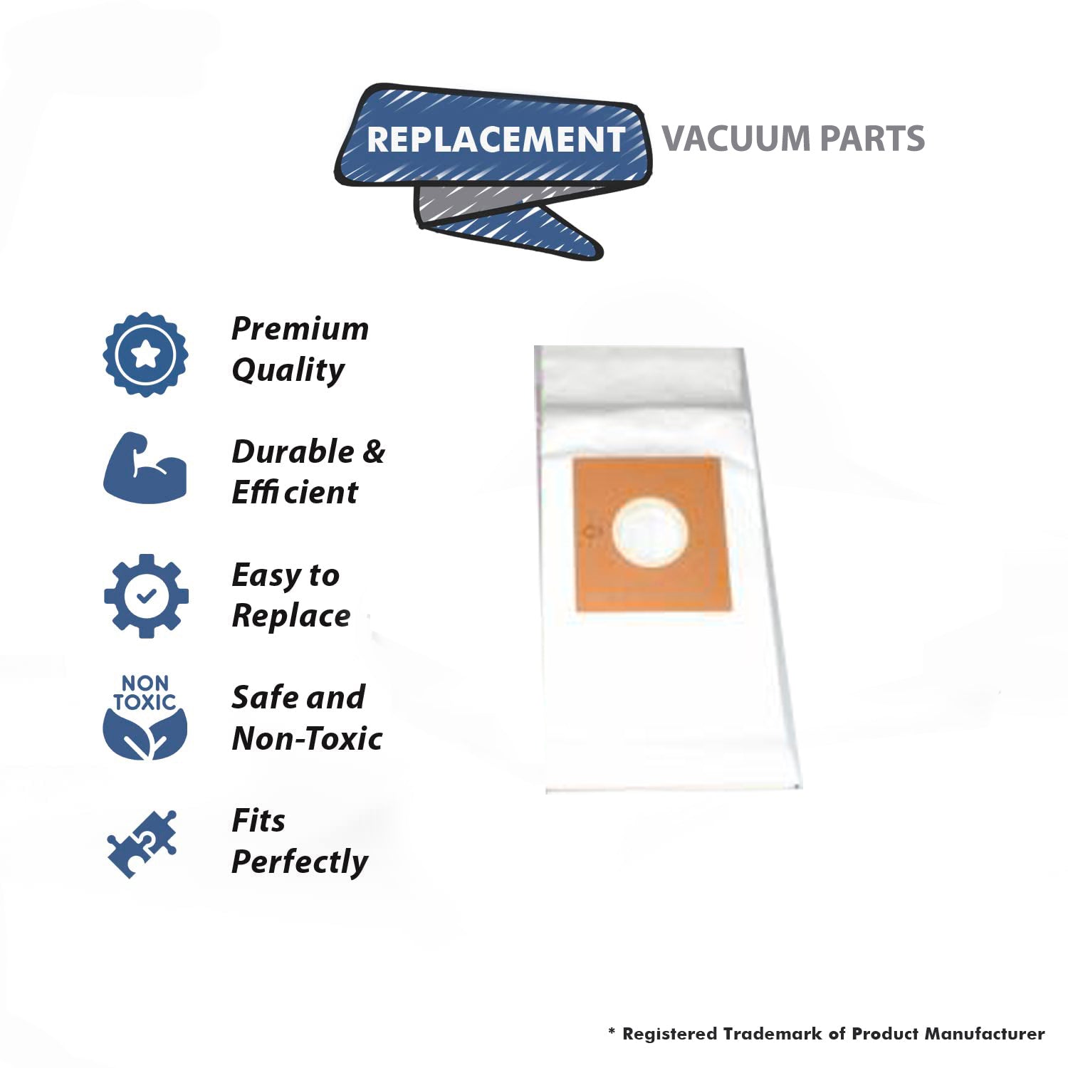 Topvacuumparts Replacement Part For Carpet Pro Replecement for CPC-P Canister Vacuum Cleaner 6 Paper Bags # compare to part CPCP-6